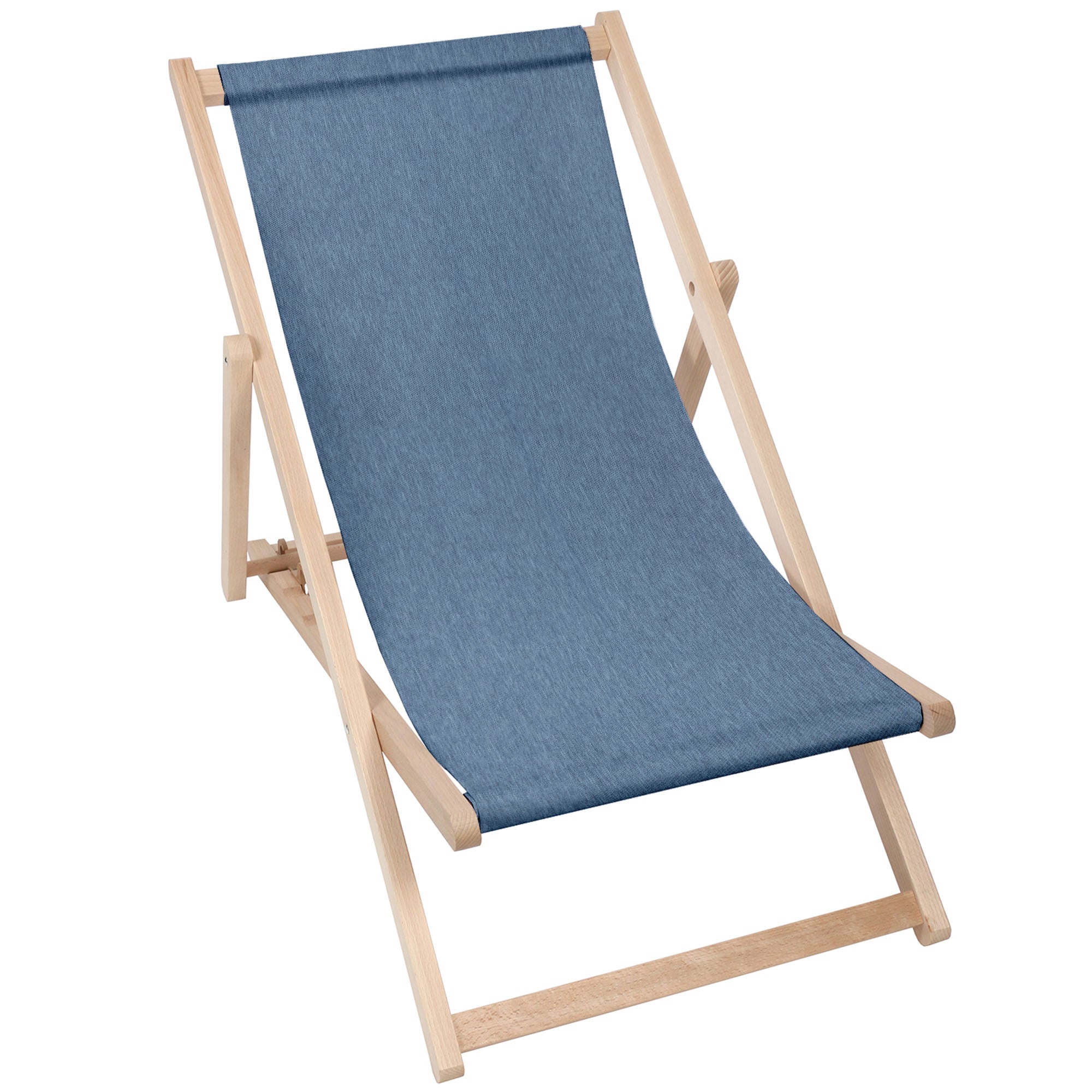 Liegestuhl aus Holz Imitation Jeans Nordic Blue