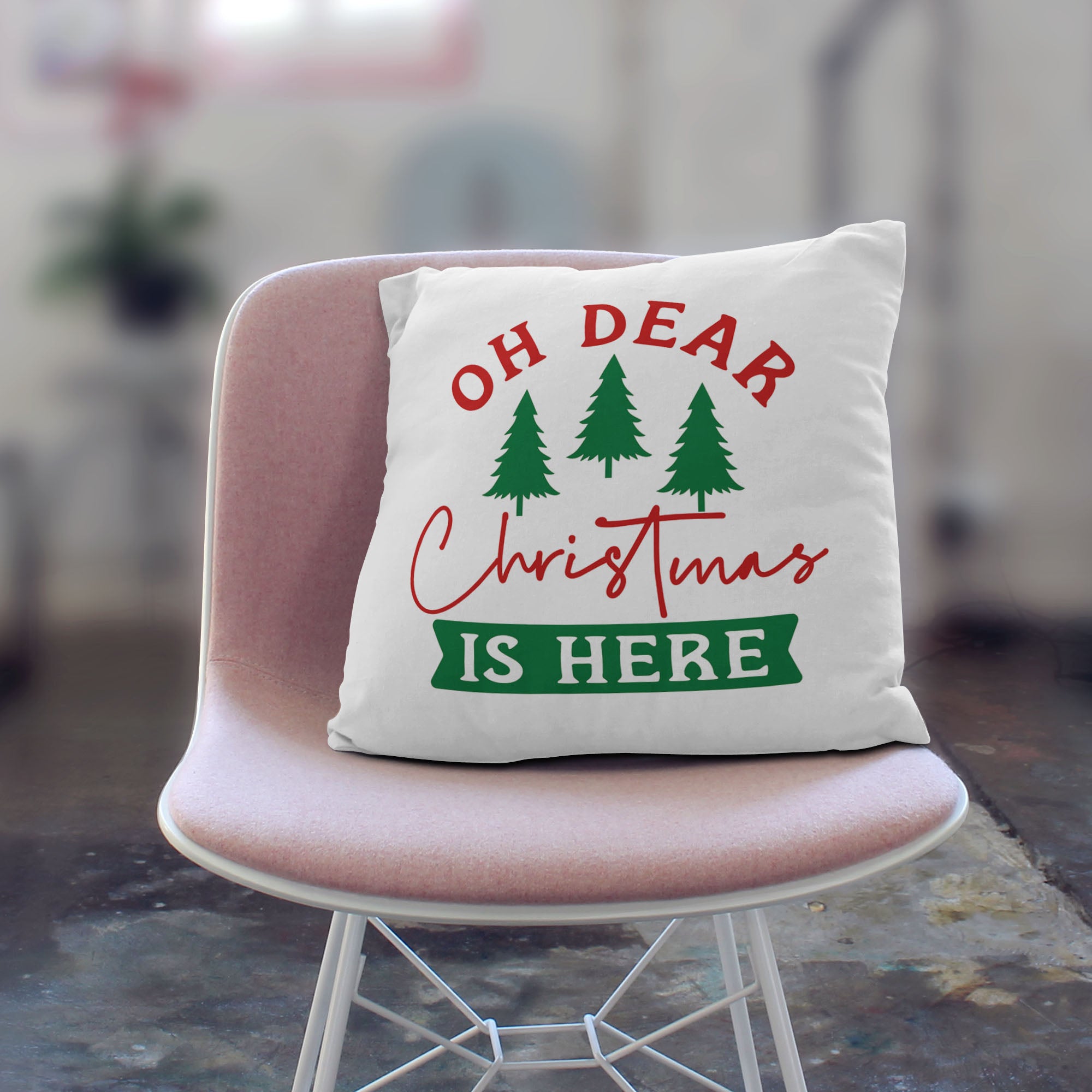 Kissen Oh je, Weihnachten ist da-Samt