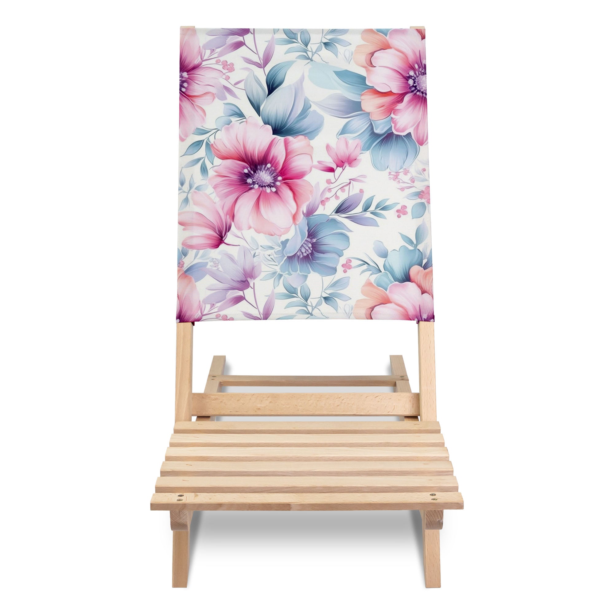 Folding Beach Chair Pastel Flowers