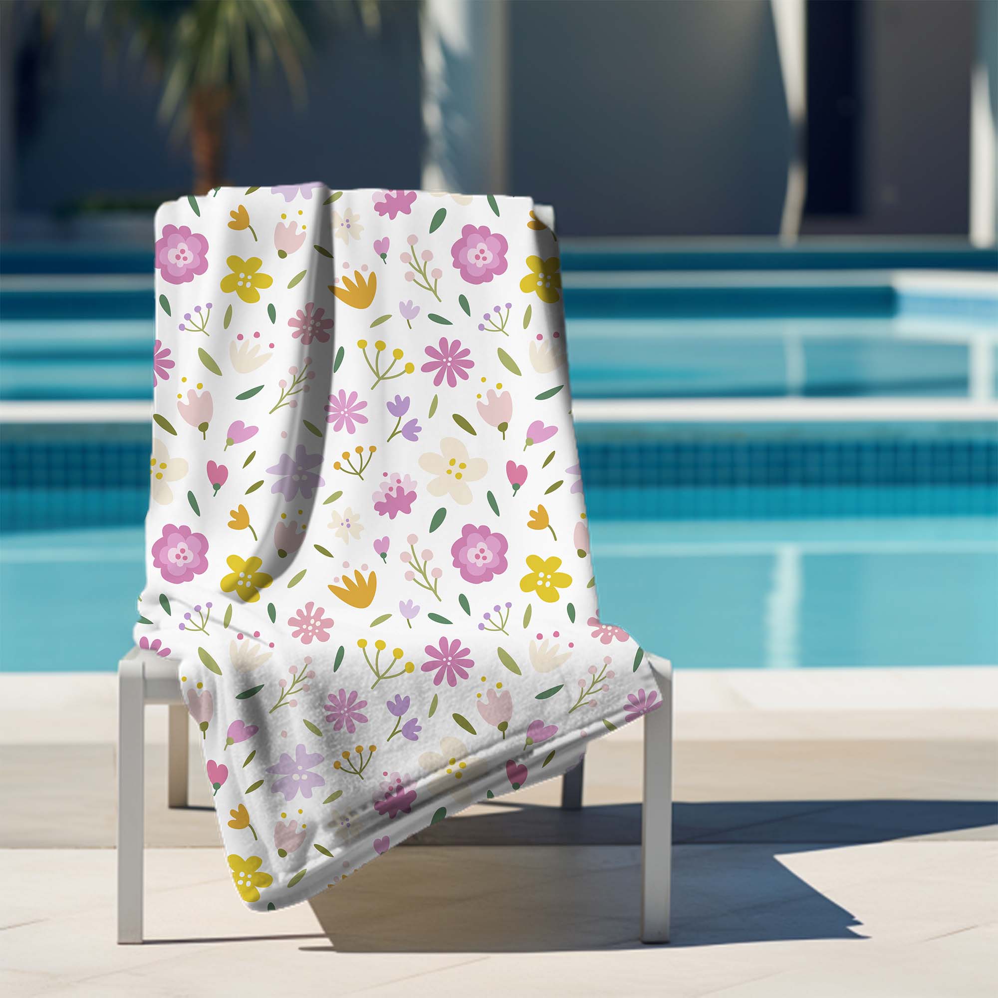 Handtuch Bunte Blumen-70x140 cm