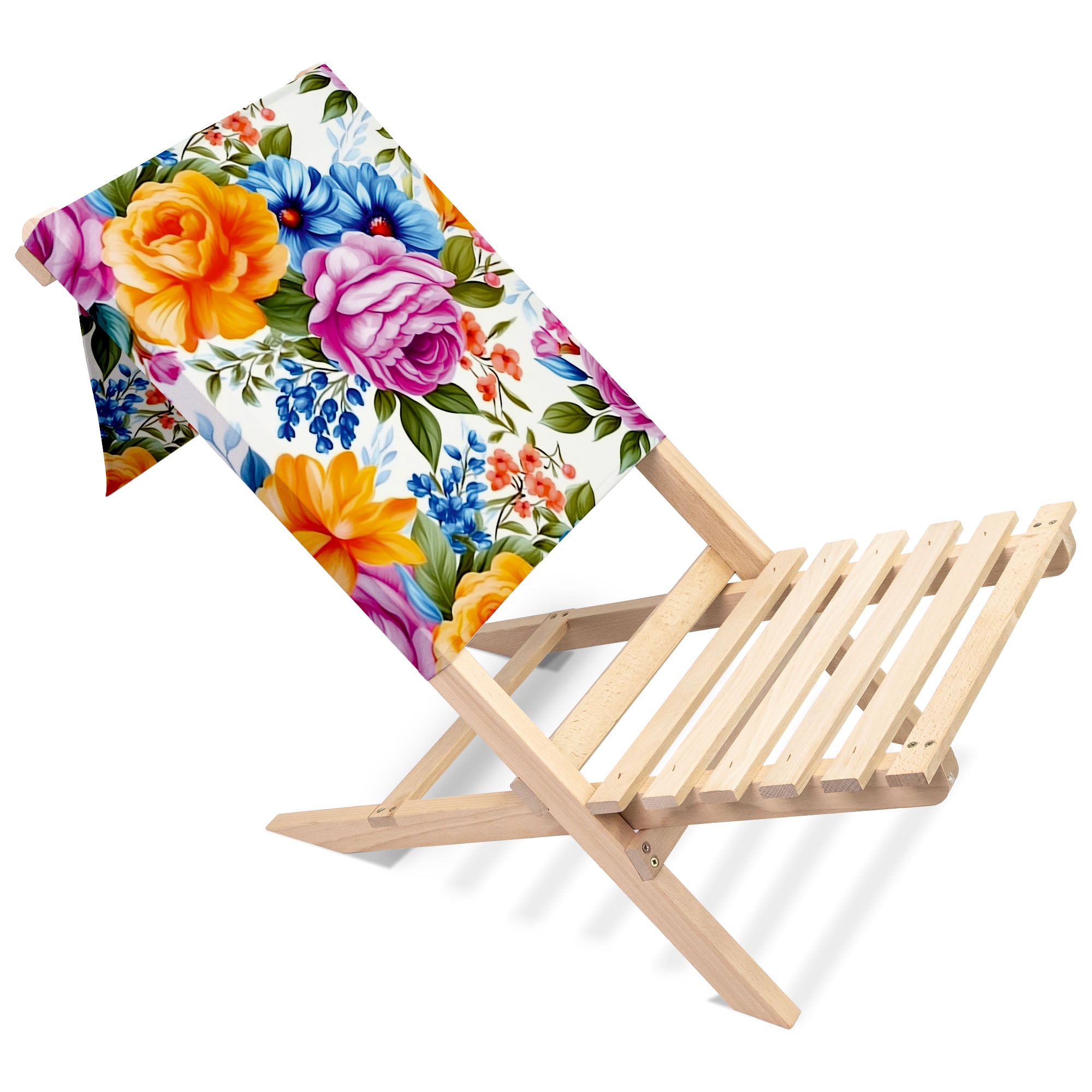 Klappbarer Strandstuhl Blütenblätter in der Sonne