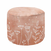 Runder Hocker Fußhocker Rosa Blumen