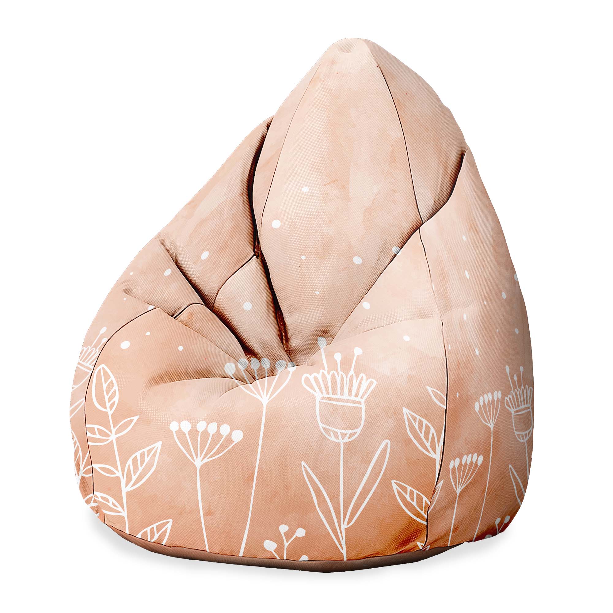 Puf Birnenform Rosa Blumen