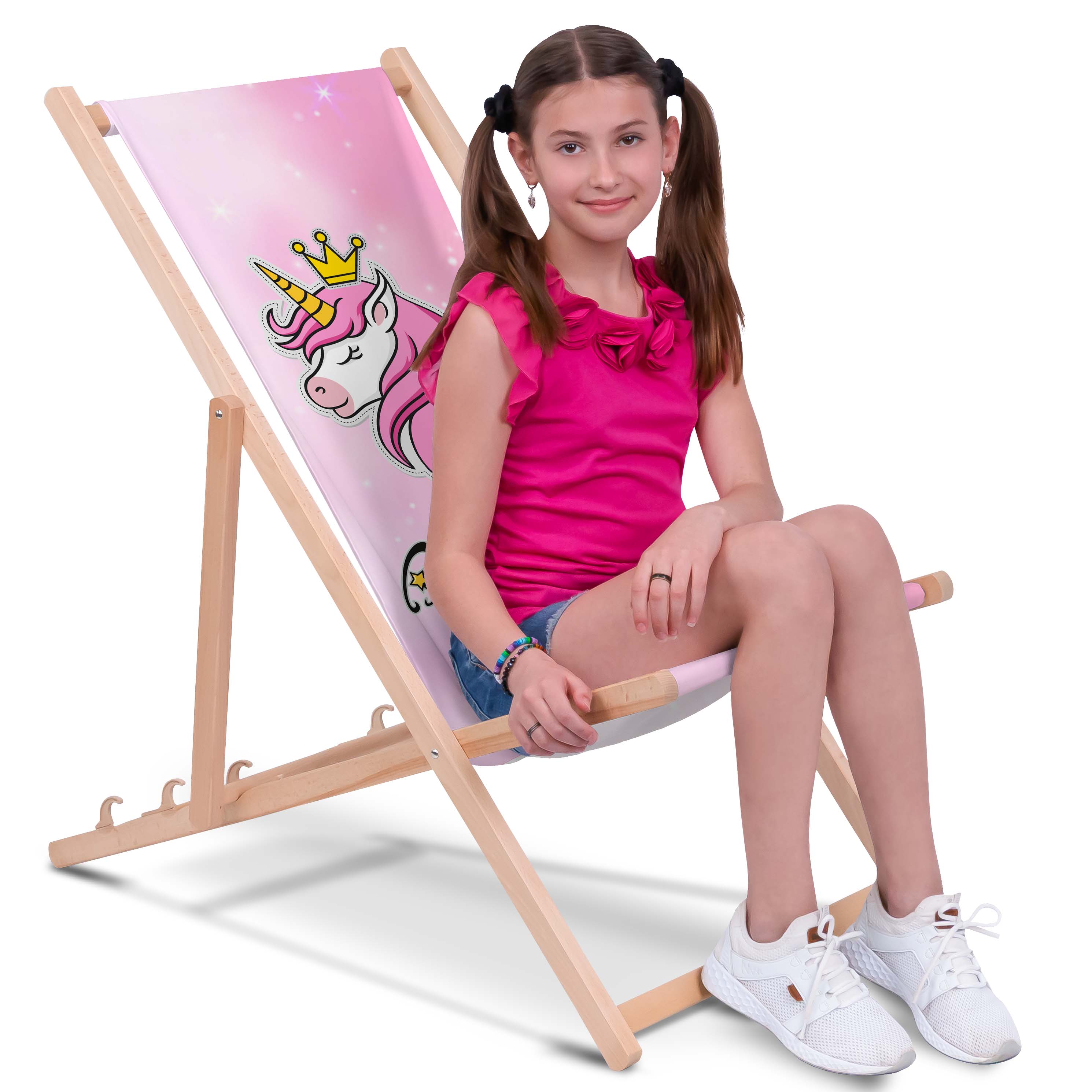 Liegestuhl aus Holz Princess Unicorn-S