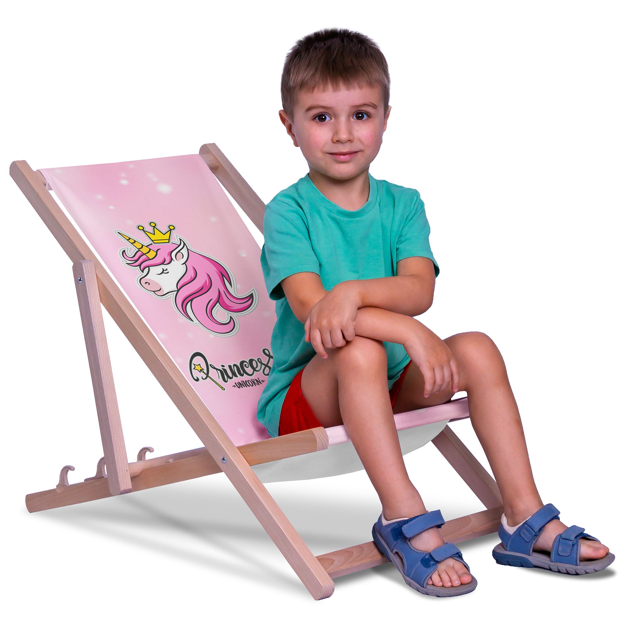 Liegestuhl aus Holz Princess Unicorn