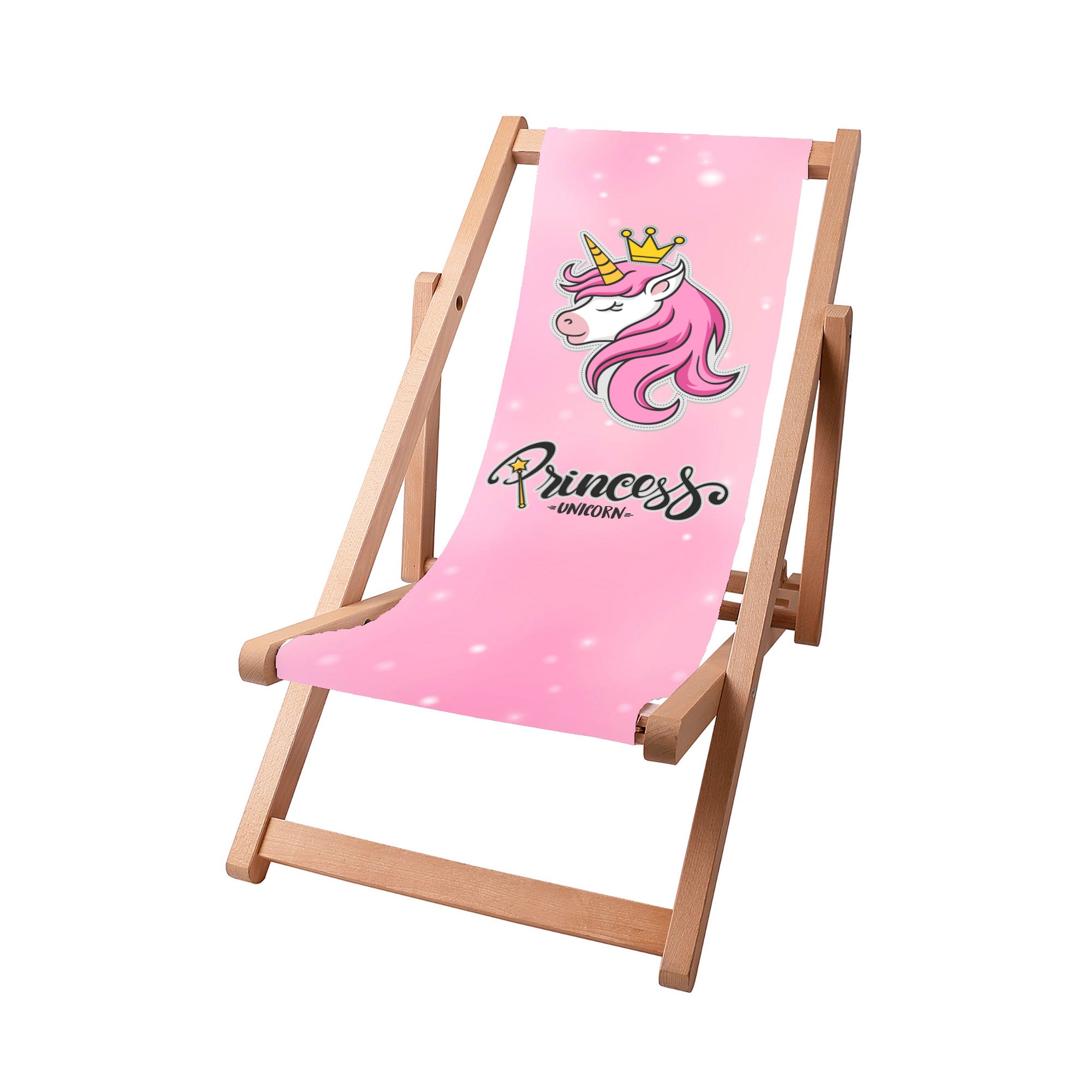 Liegestuhl aus Holz Princess Unicorn