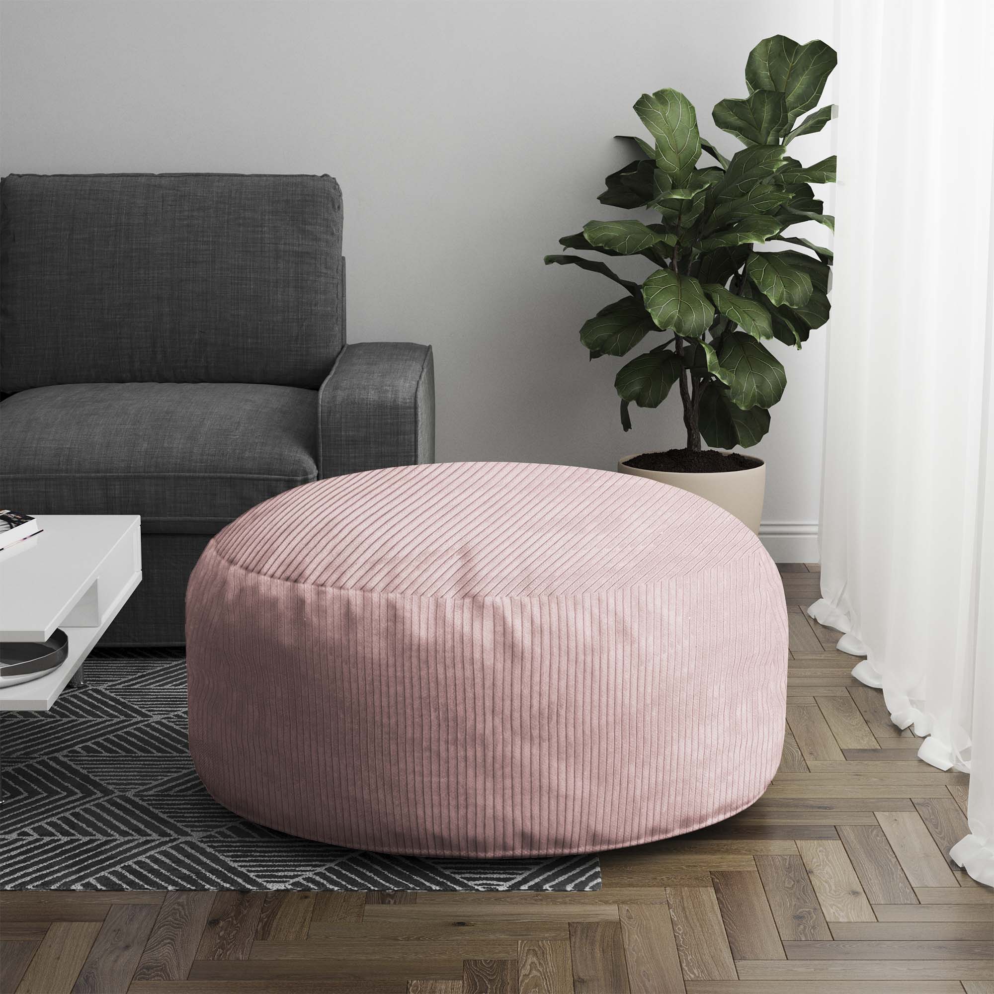 Puf Roller Silber Rosa