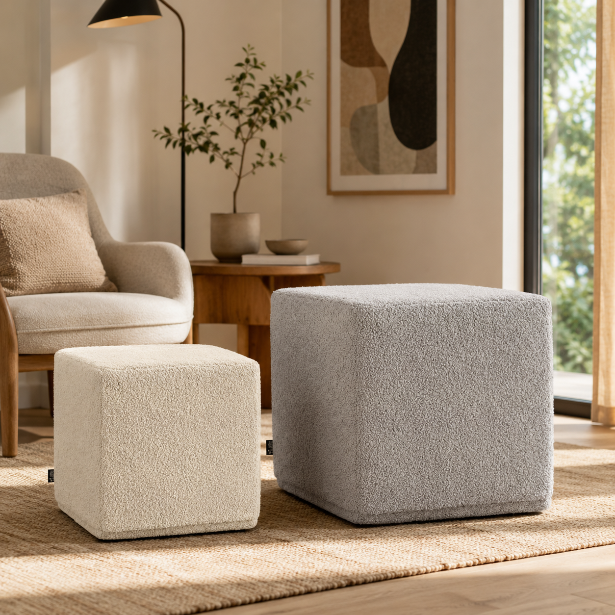 Sitzpouf Qubik Braunbär-50x50 CM