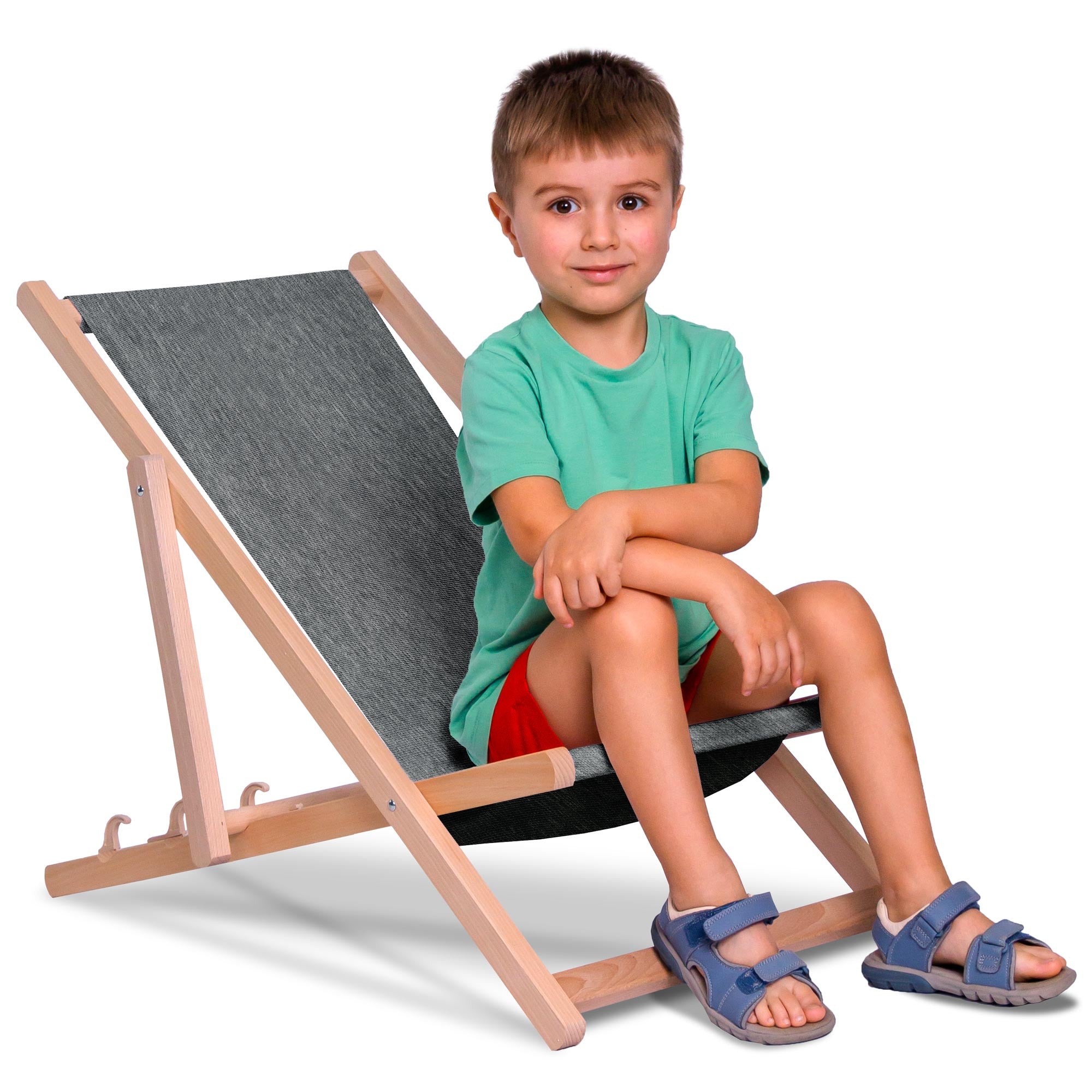 Holzliegestuhl Jeans-Imitat Sandy Dune-S