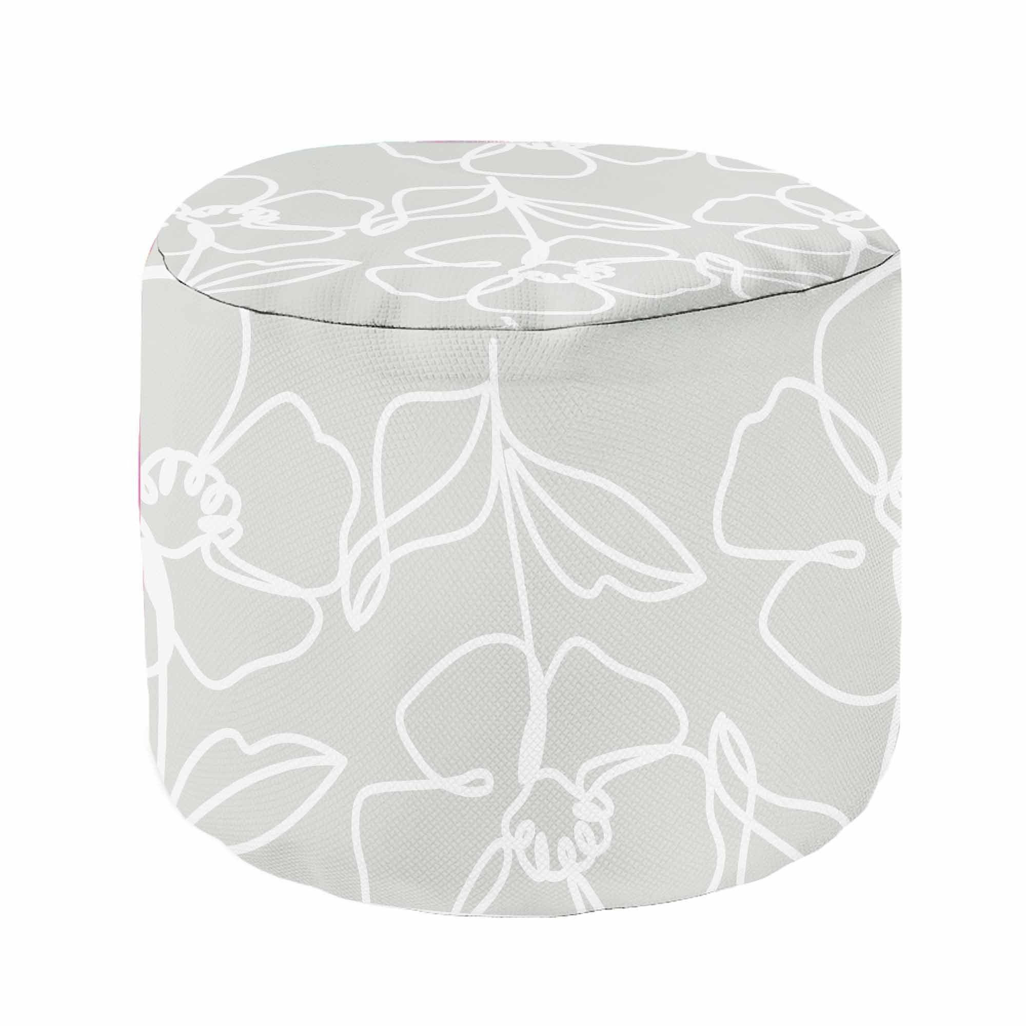 Round Pouf Footstool Scandinavian Green
