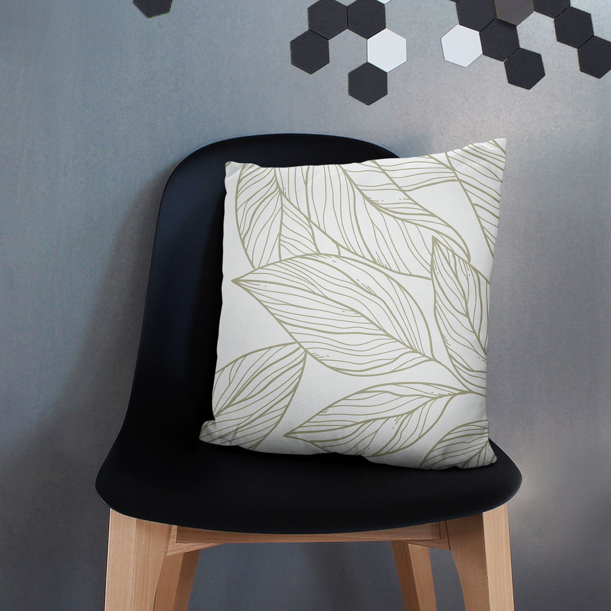 Pillow Scandinavian Leaves-Velvet