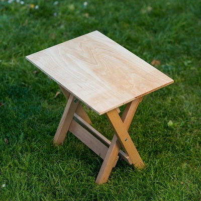 Holztisch Ornament Grau-50x50 CM