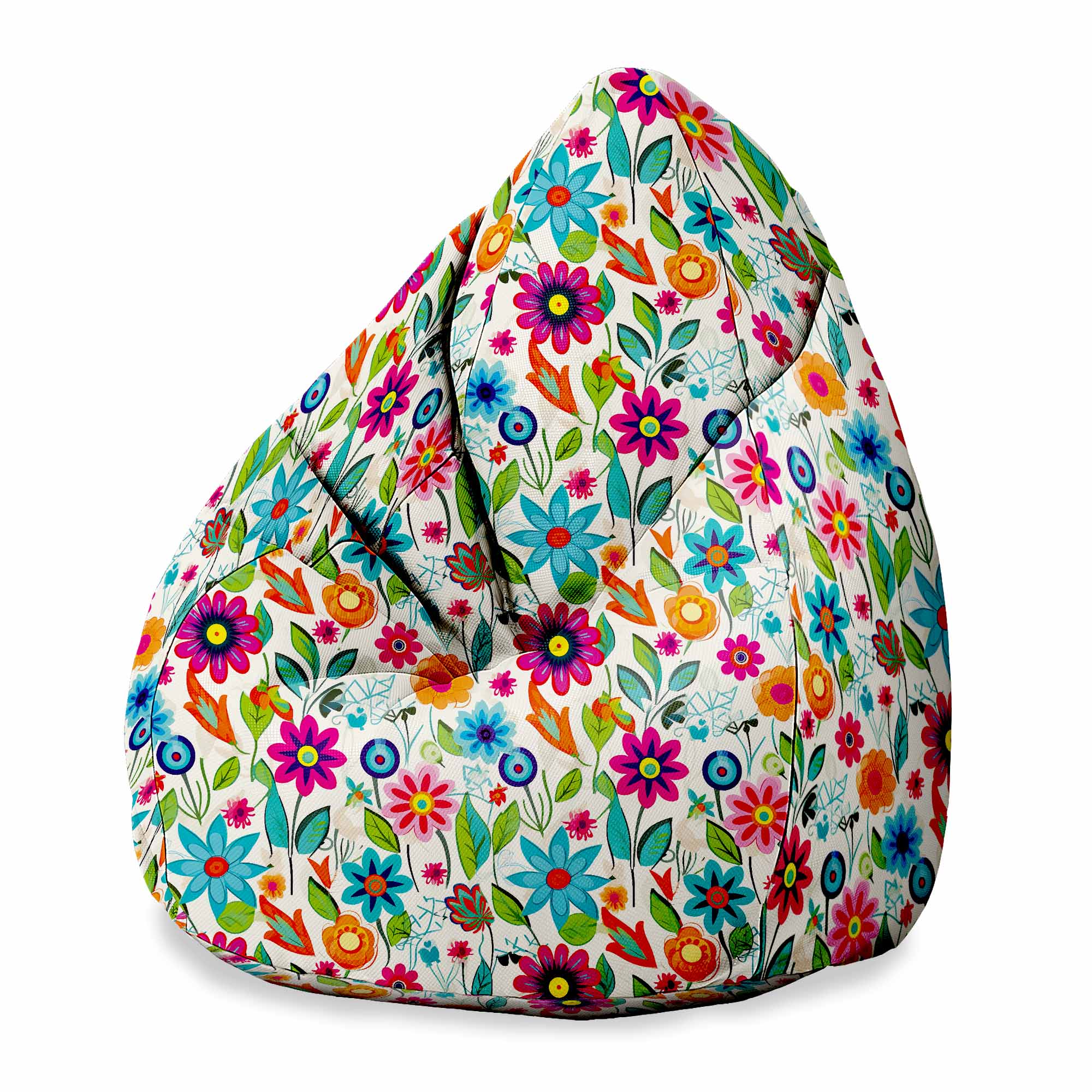 Pearshape Pouf Small Spring Flowers