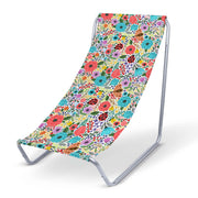 Metal Deck Chair Spring Flowers