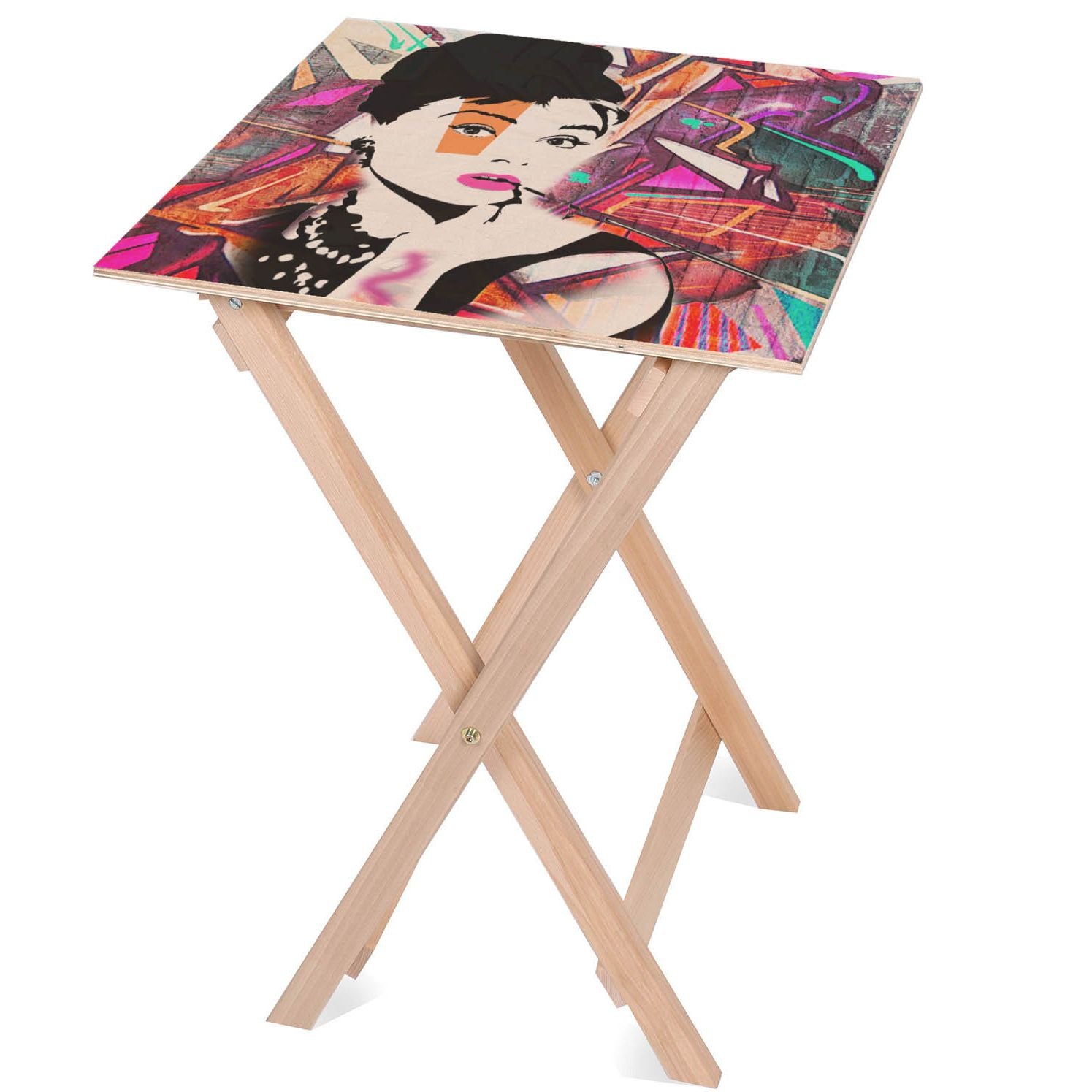 Holztisch Audrey Bunt-50x50 CM