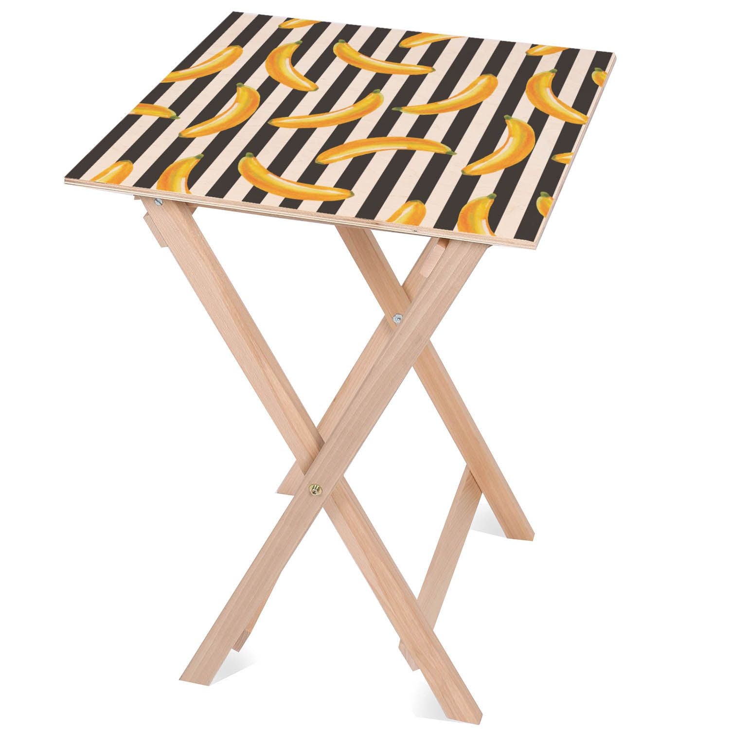 Holztisch Bananenstreifen