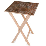 Holztisch Dark Brick-50x50 CM