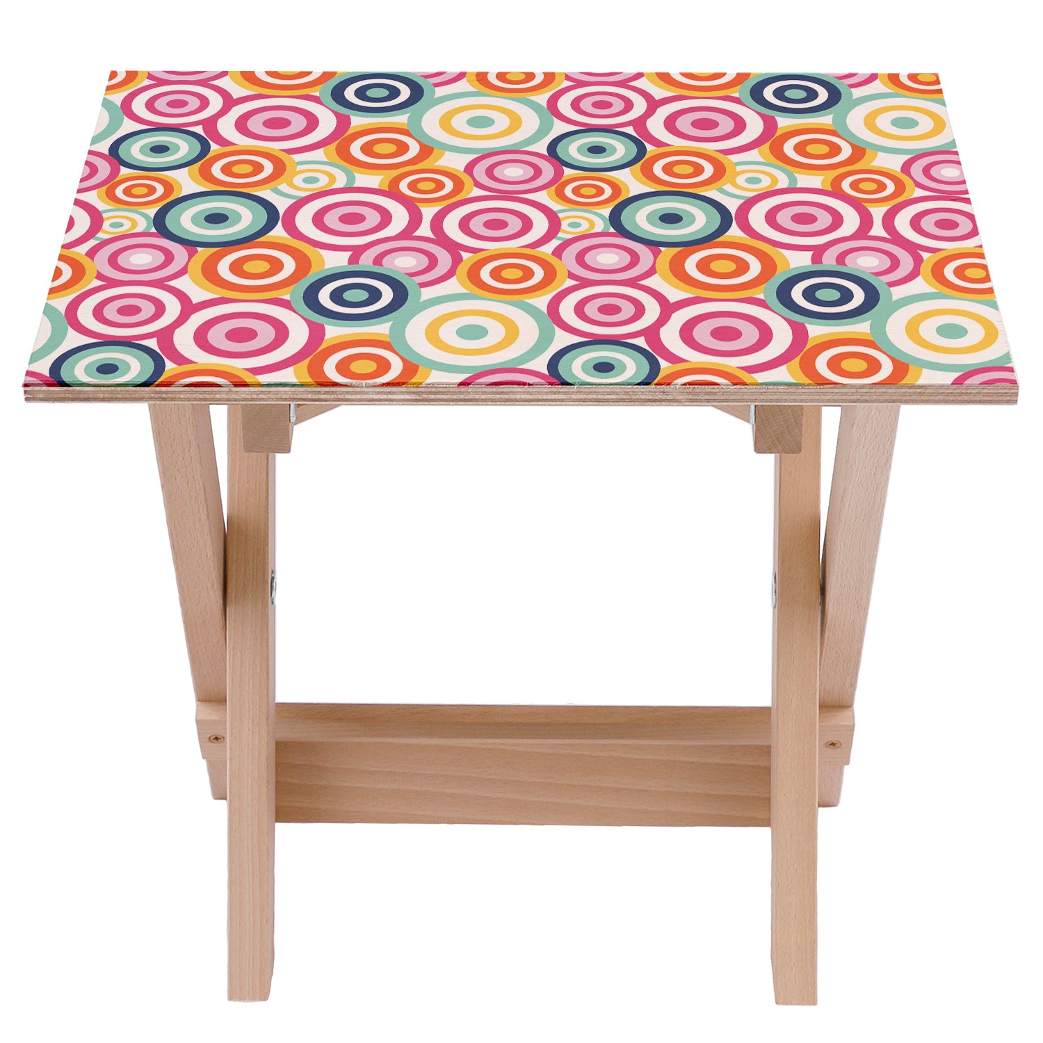 Holztisch Bunte Räder-50x50 CM