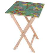 Stolik drewniany Colorful on Turquoise-50x50 CM