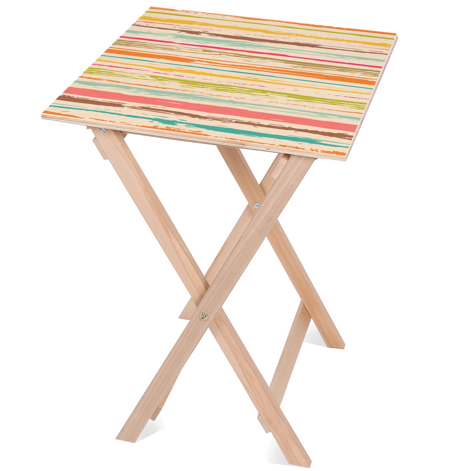 Holztisch Bunte Streifen