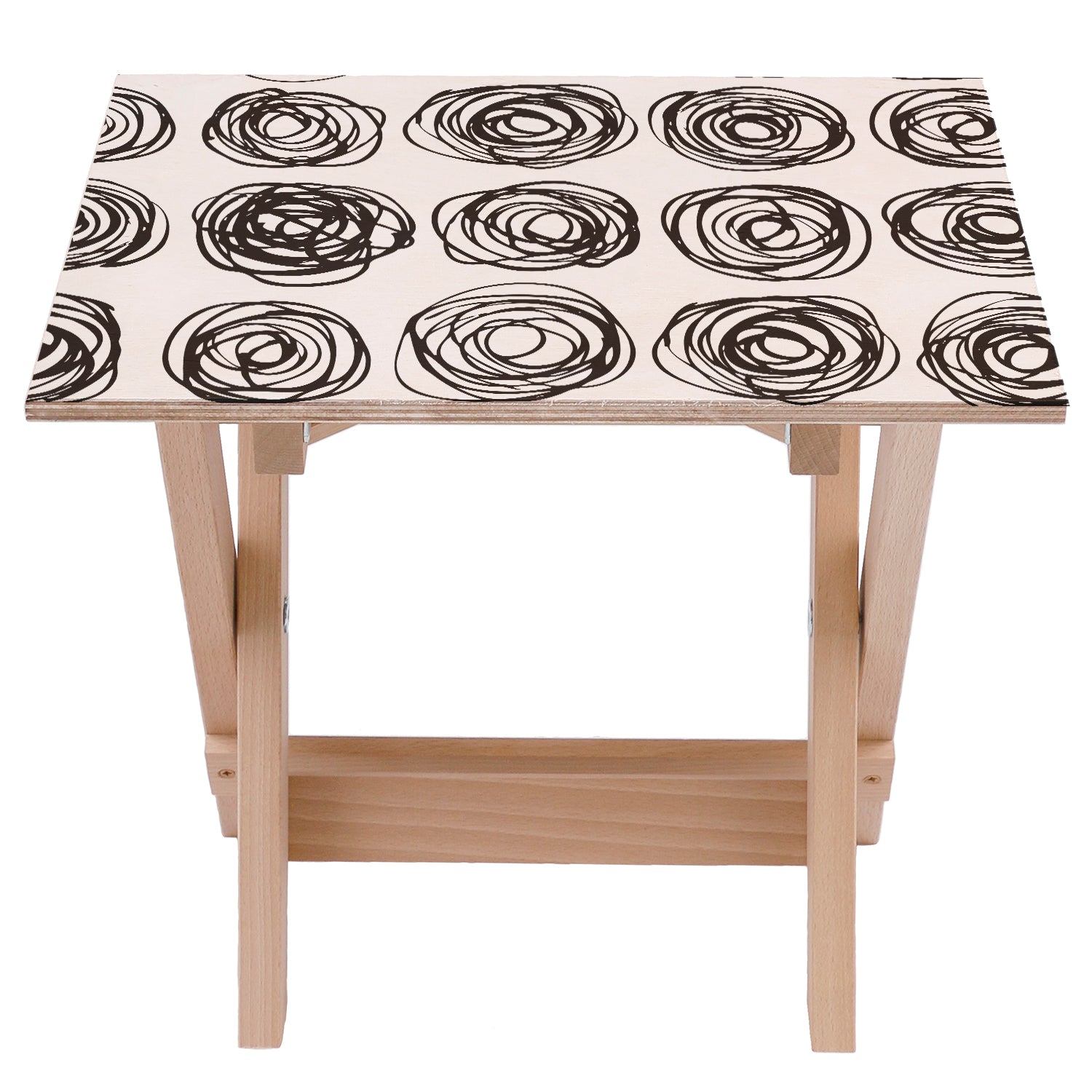 Holztisch Gezeichnete Rosen-50x50 CM