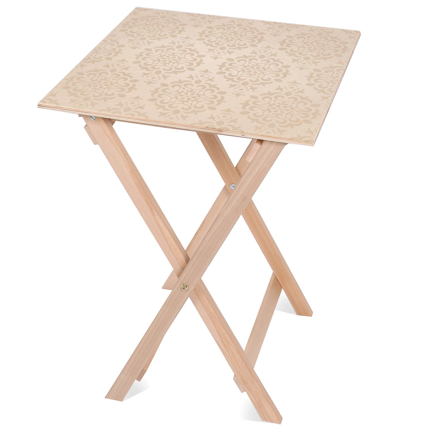 Holztisch Blumen im Diamanten