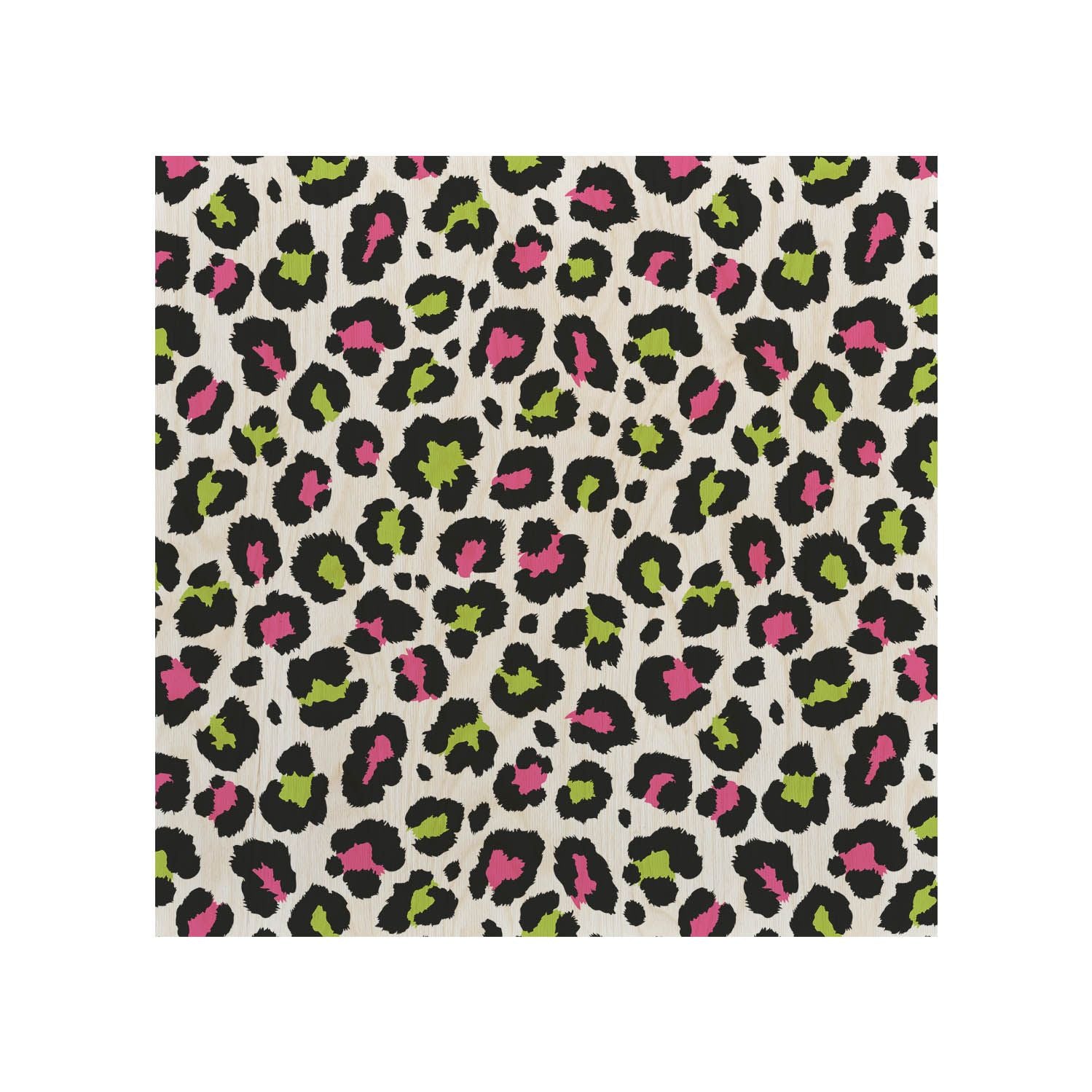 Holztisch Bunter Leopard-50x50 CM