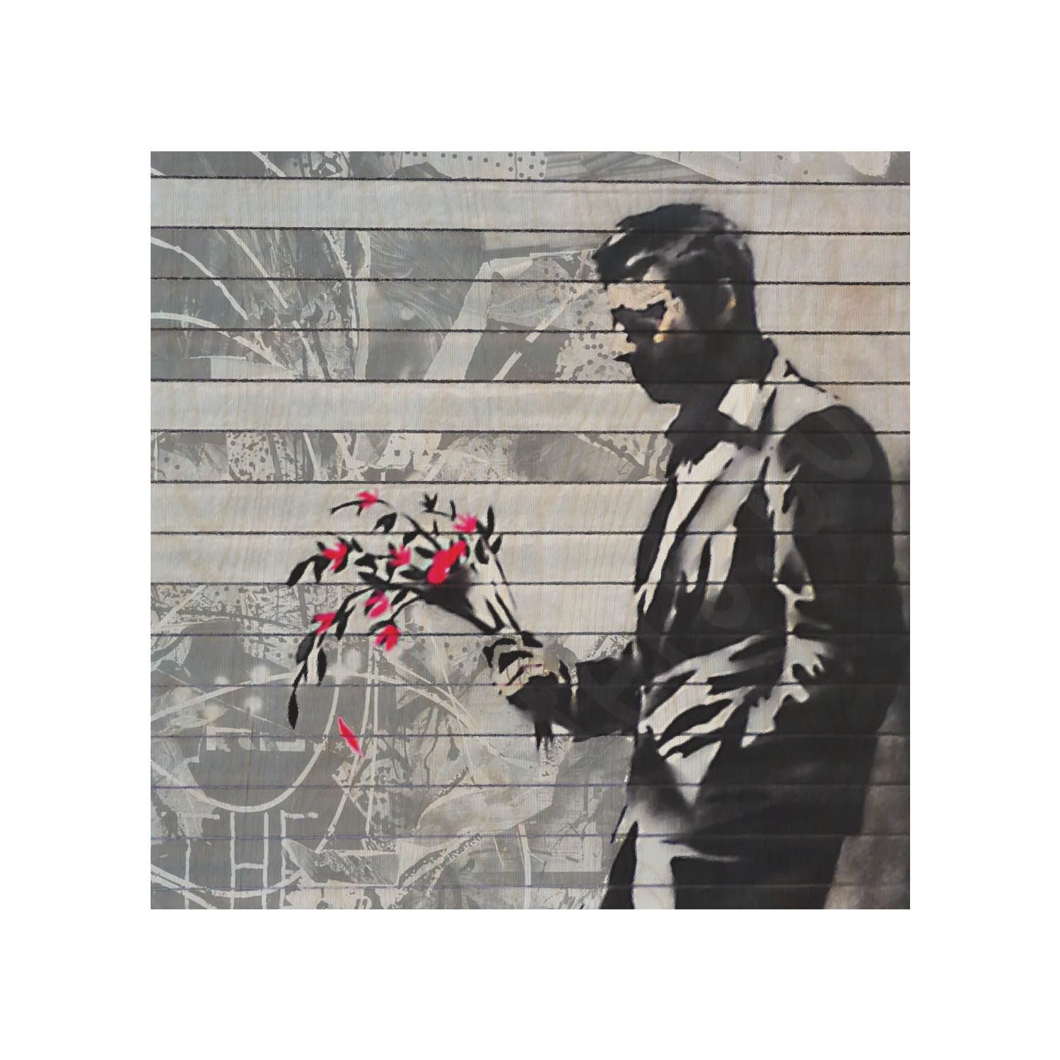 Holztisch Man With Flowers-30x40 CM