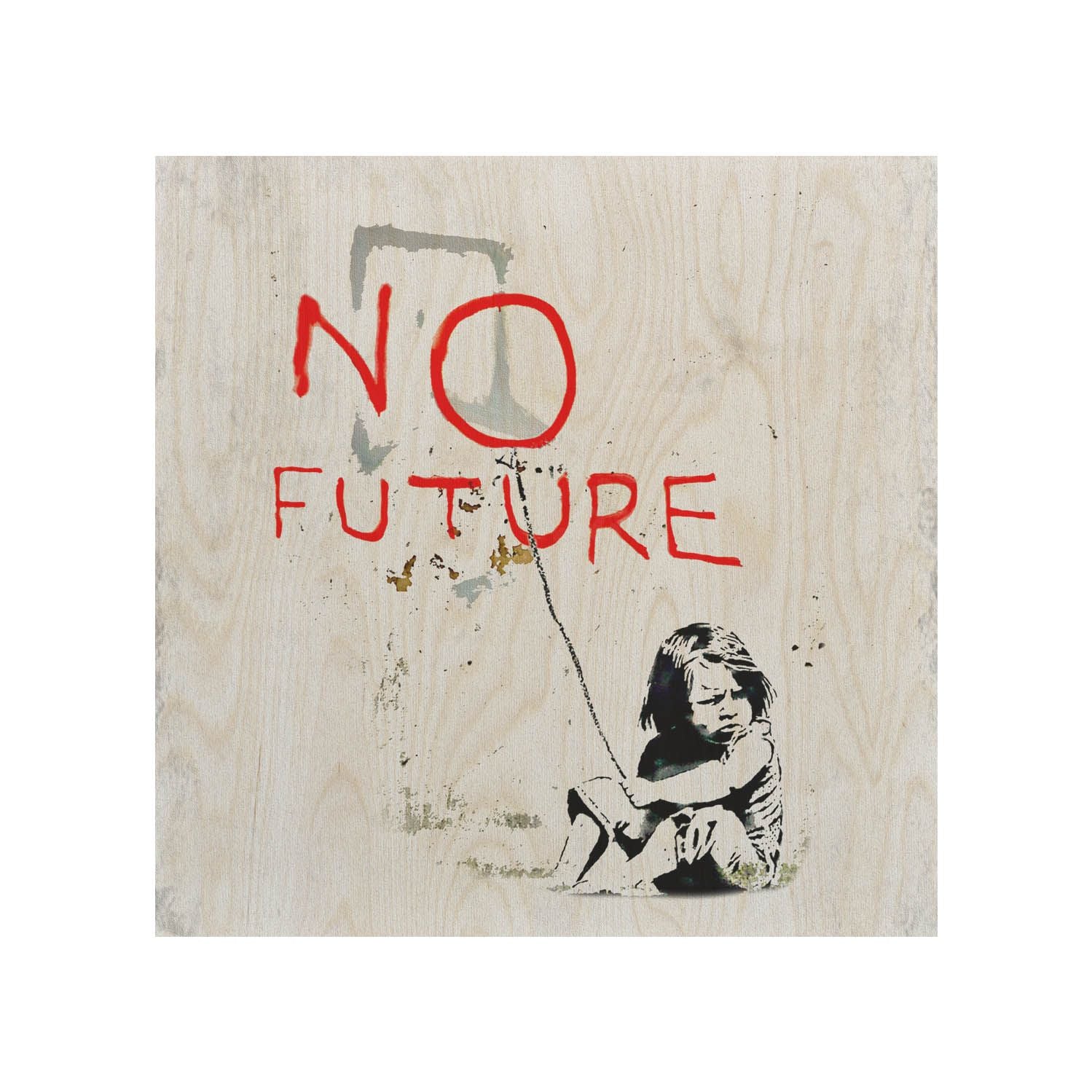 Holztisch No Future-50x50 CM