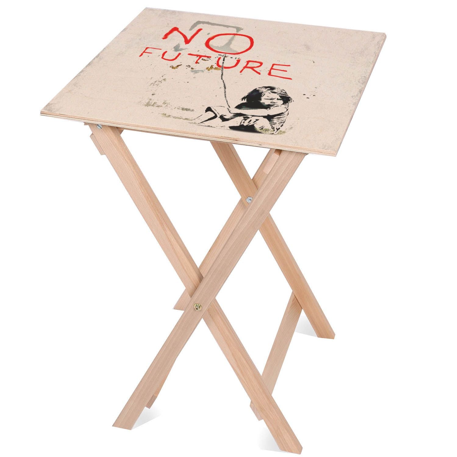 Holztisch No Future-50x50 CM