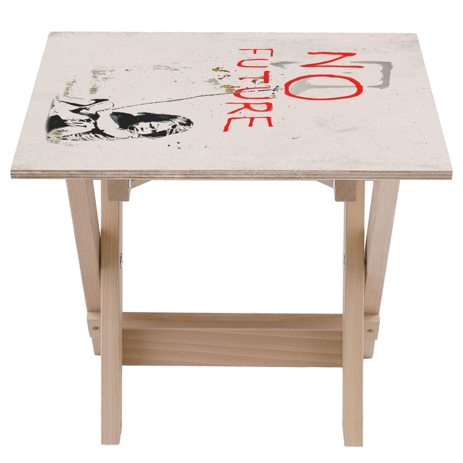 Holztisch No Future-50x50 CM