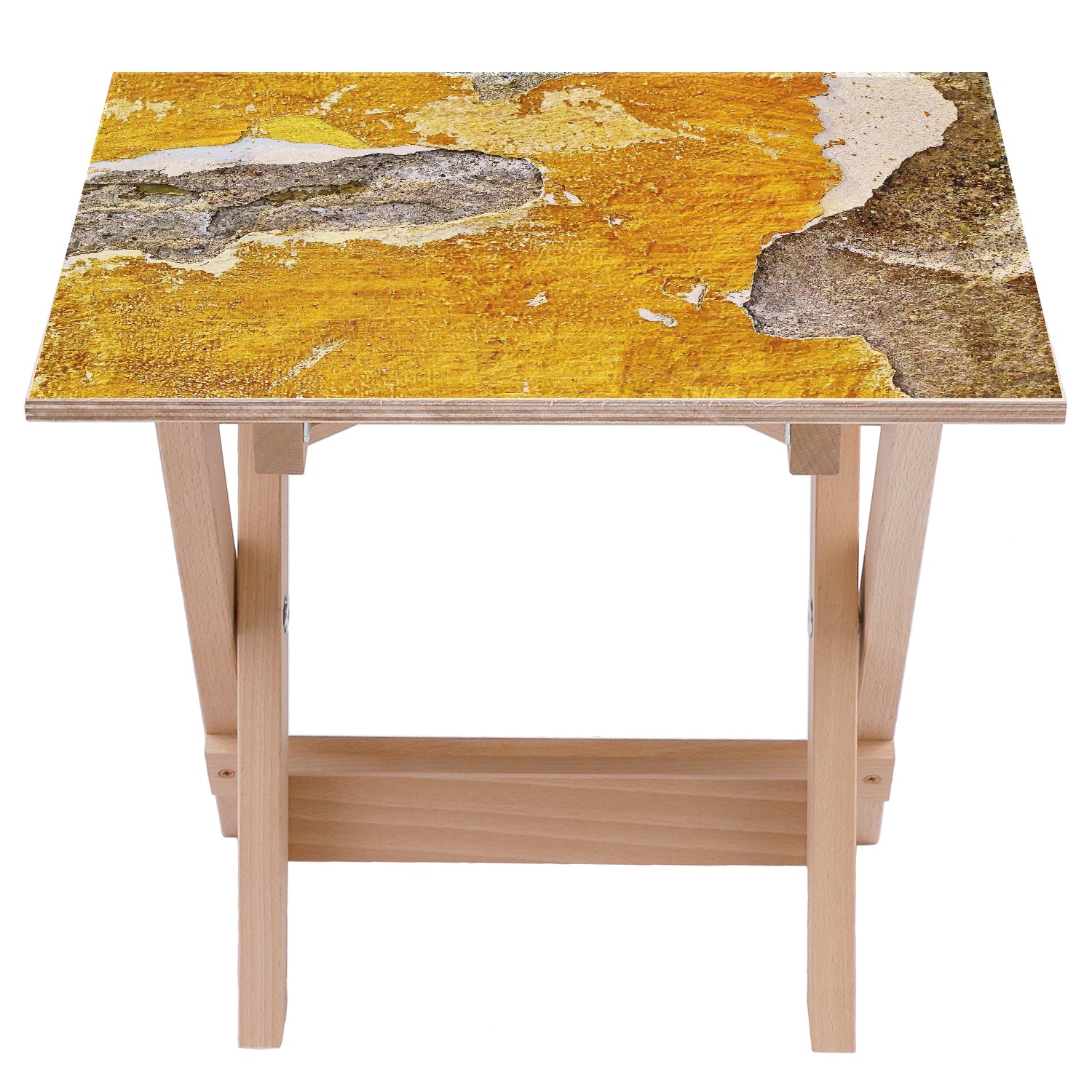 Holztisch Orange Wall-50x50 CM