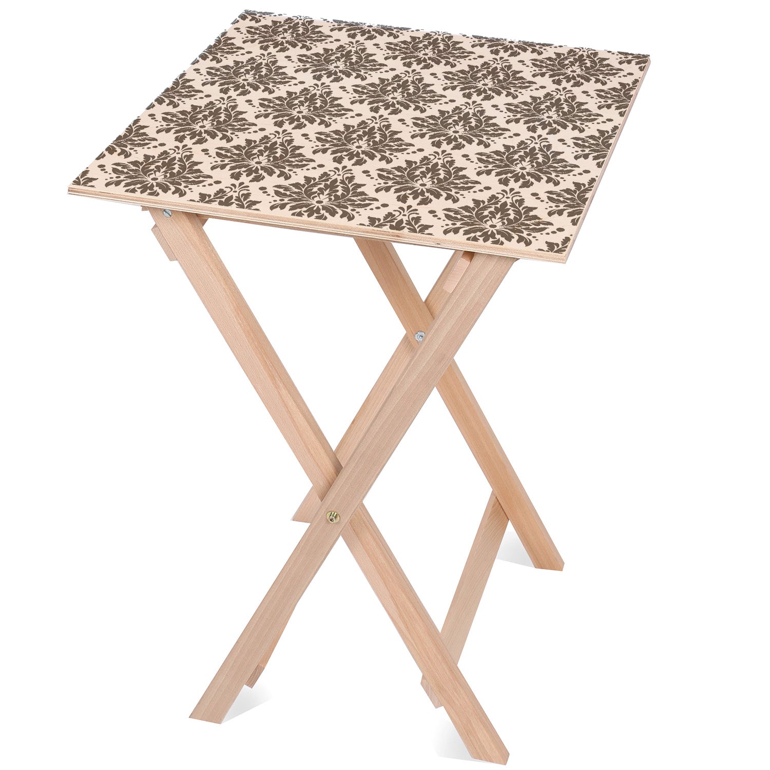 Holztisch Ornament Grau-50x50 CM