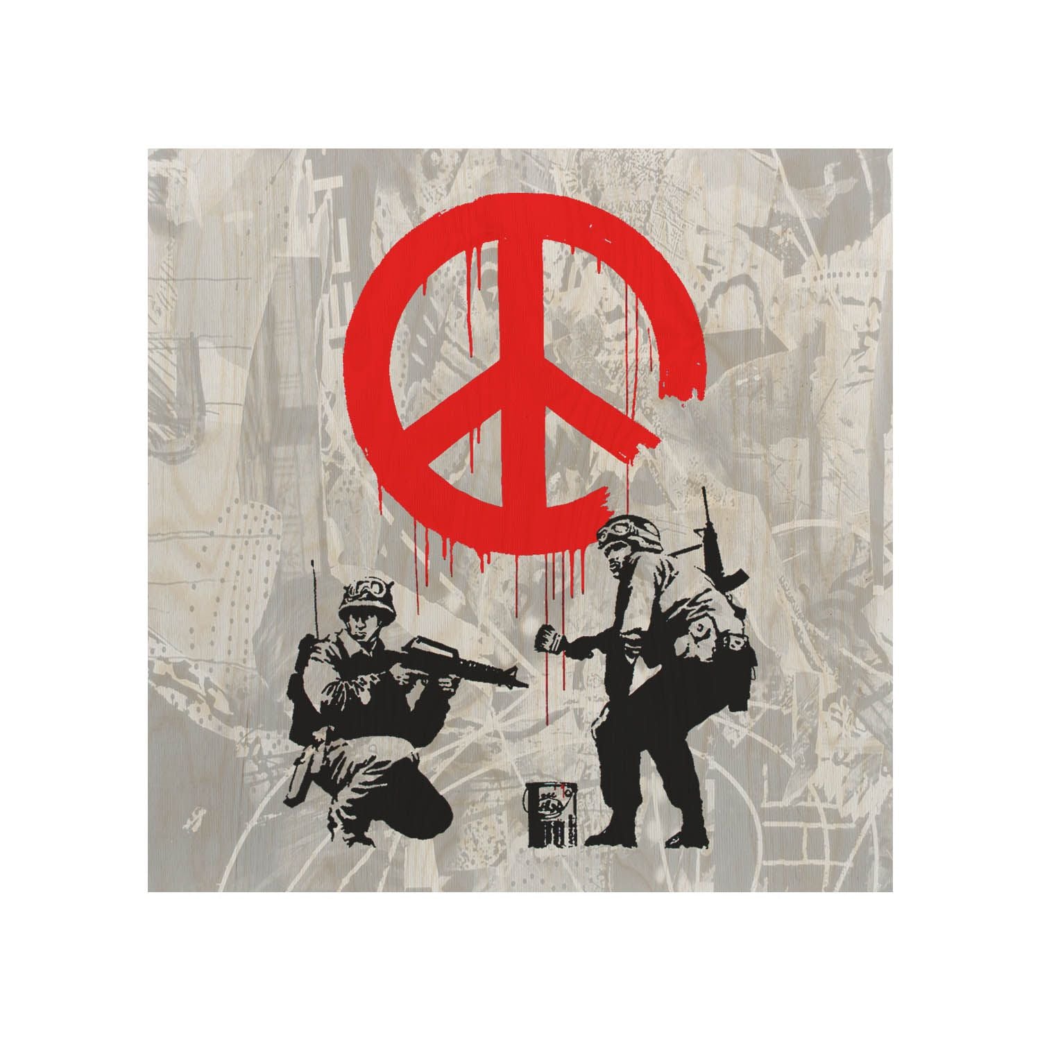 Holztisch Peace Soldiers