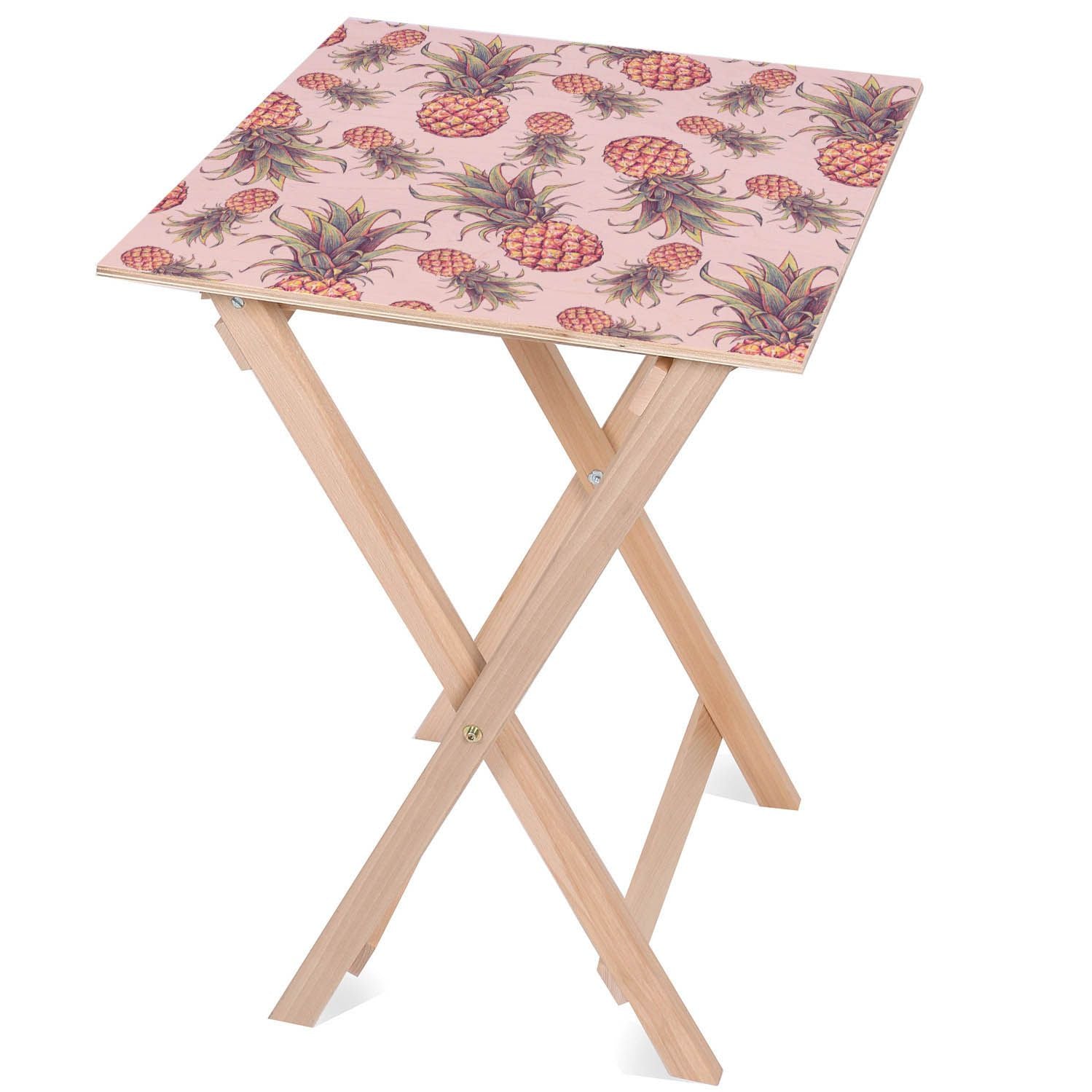 Wooden Table Pink Pineapple-30x40 CM