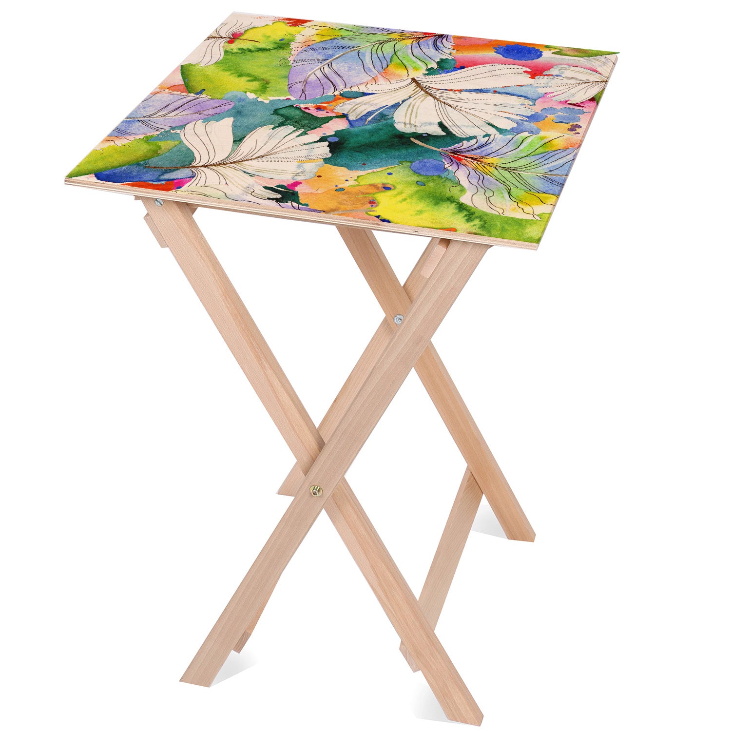 Holztisch Feathers on Green Paint-30x40 CM