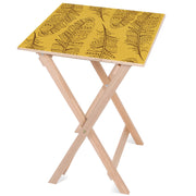 Wooden Table Feathers on Yellow-50x50 CM