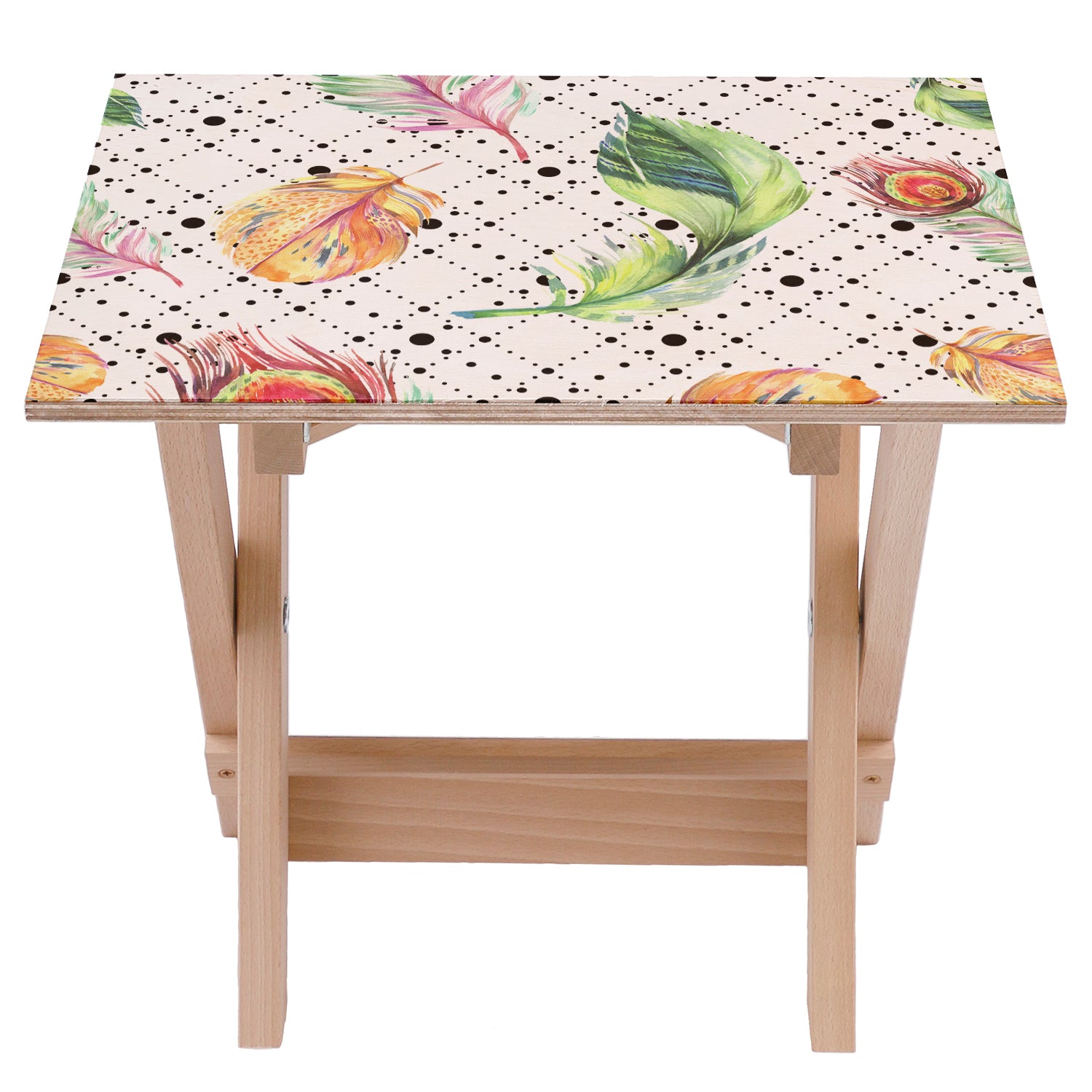Wooden Table Feathers and Dots-30x40 CM