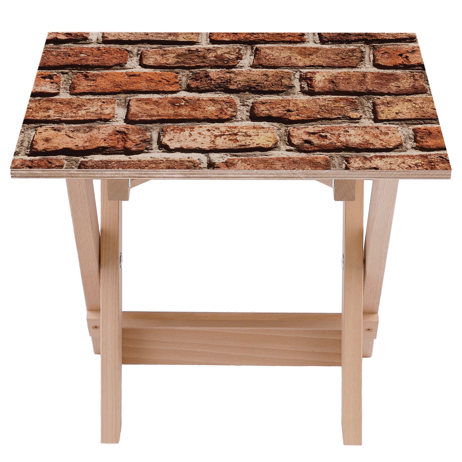 Holztisch Red Brick-50x50 CM