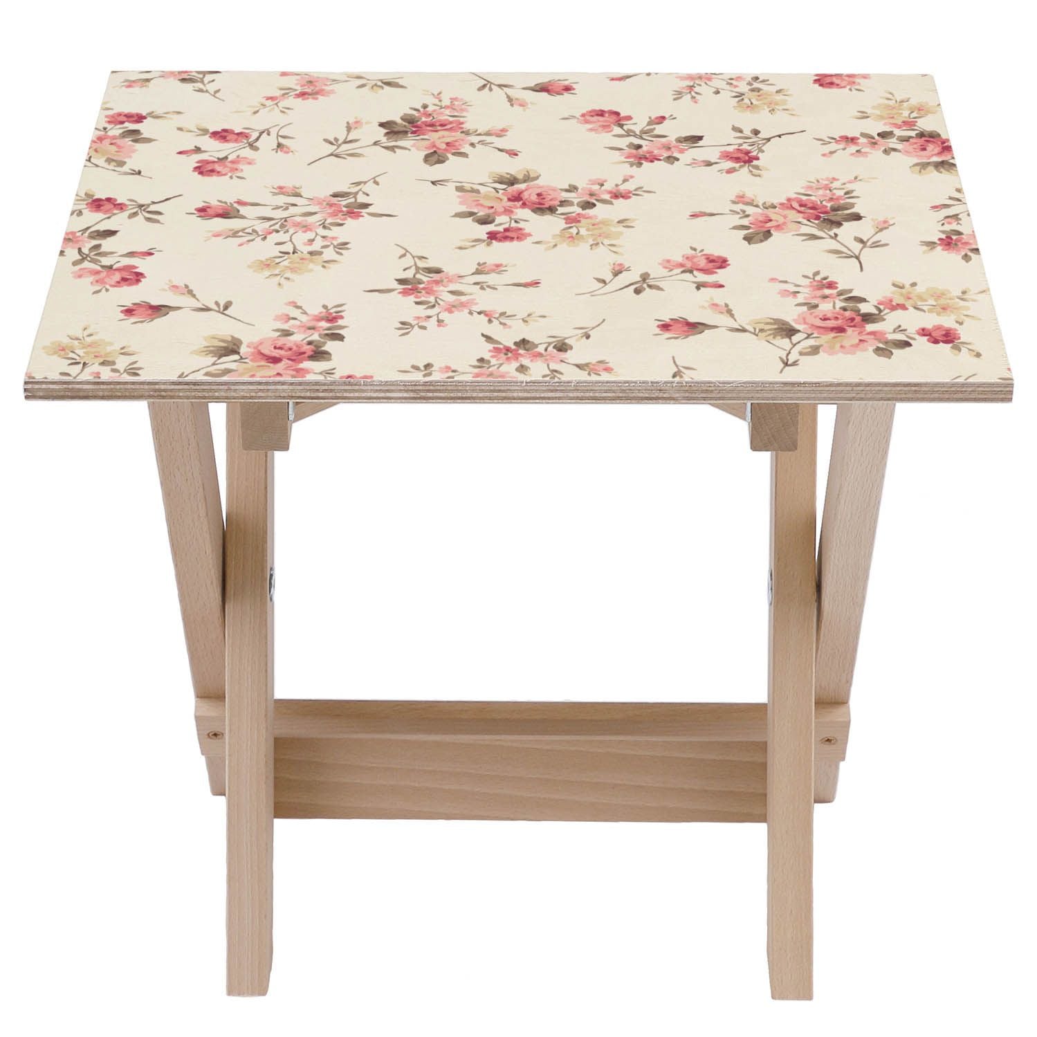 Holztisch Romantische Blumen-50x50 CM