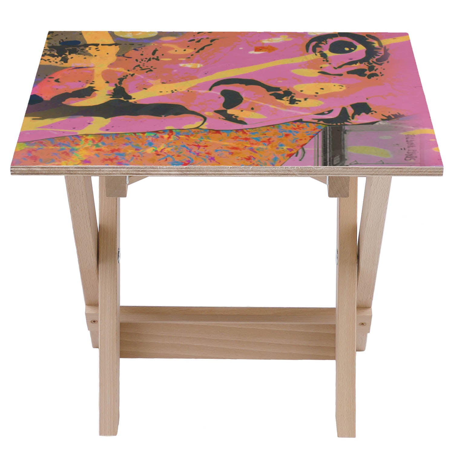 Holztisch Silence Please-50x50 CM