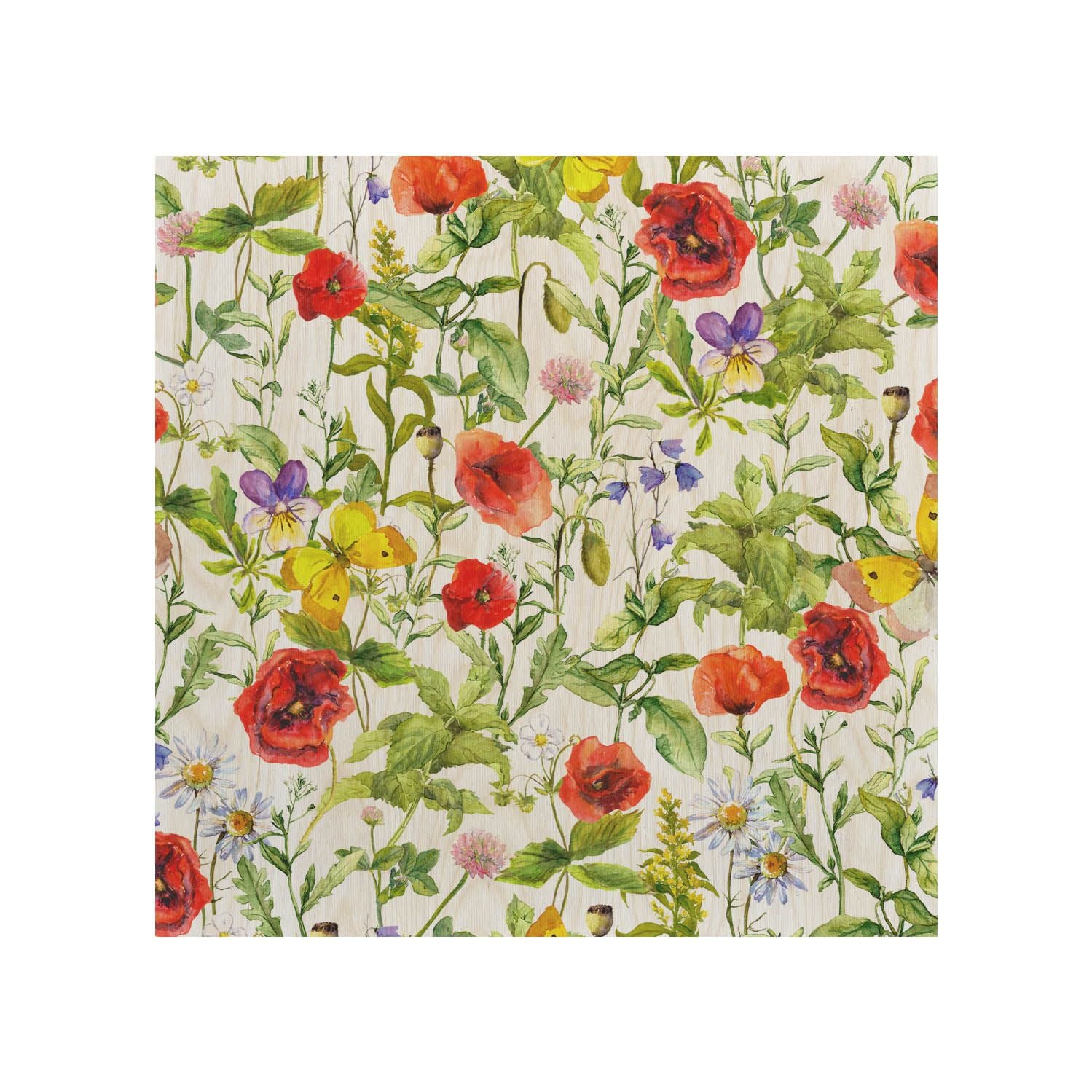 Holztisch Summer Flowers Mohnblumen-30x40 CM