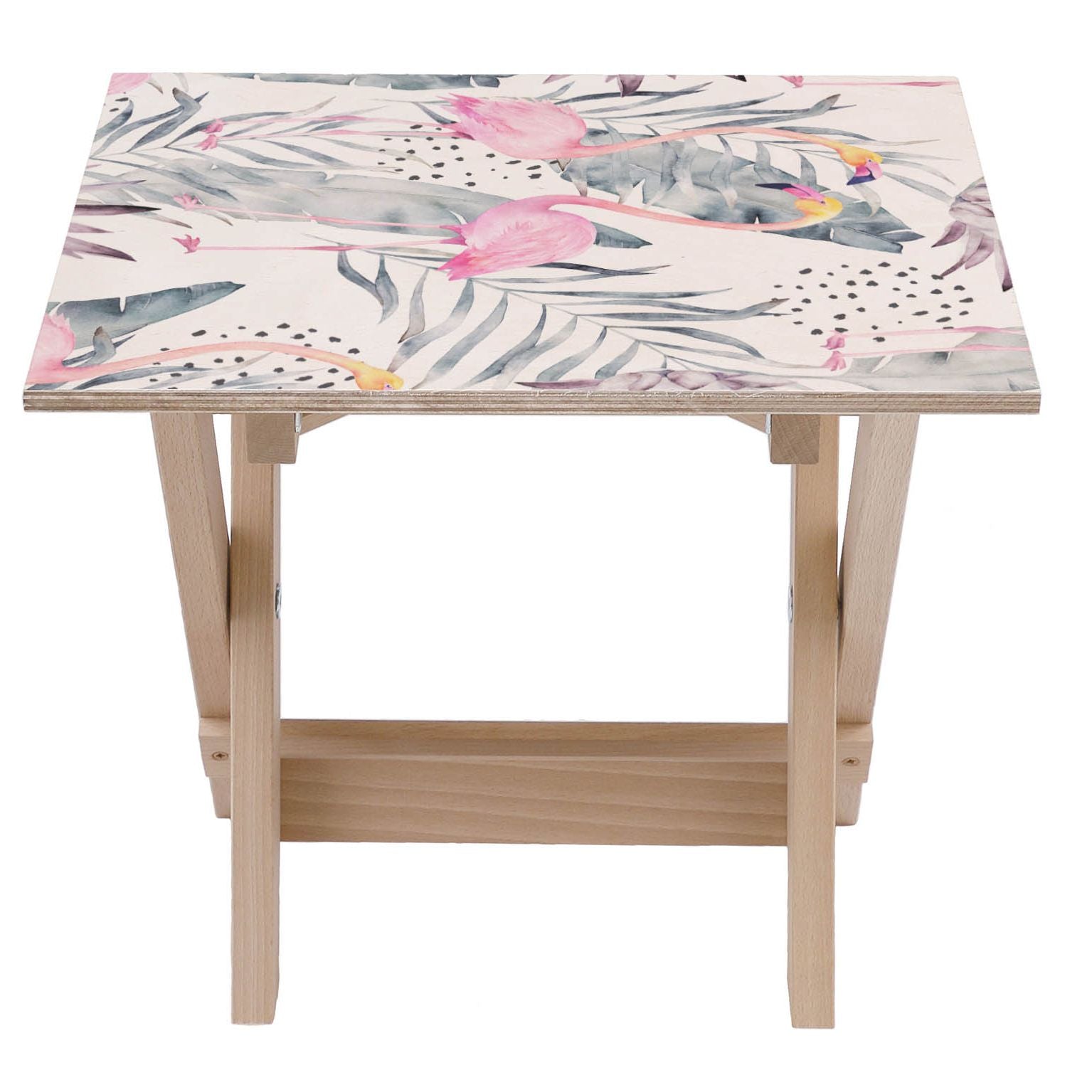Holztisch Tropical Flamingo-50x50 CM