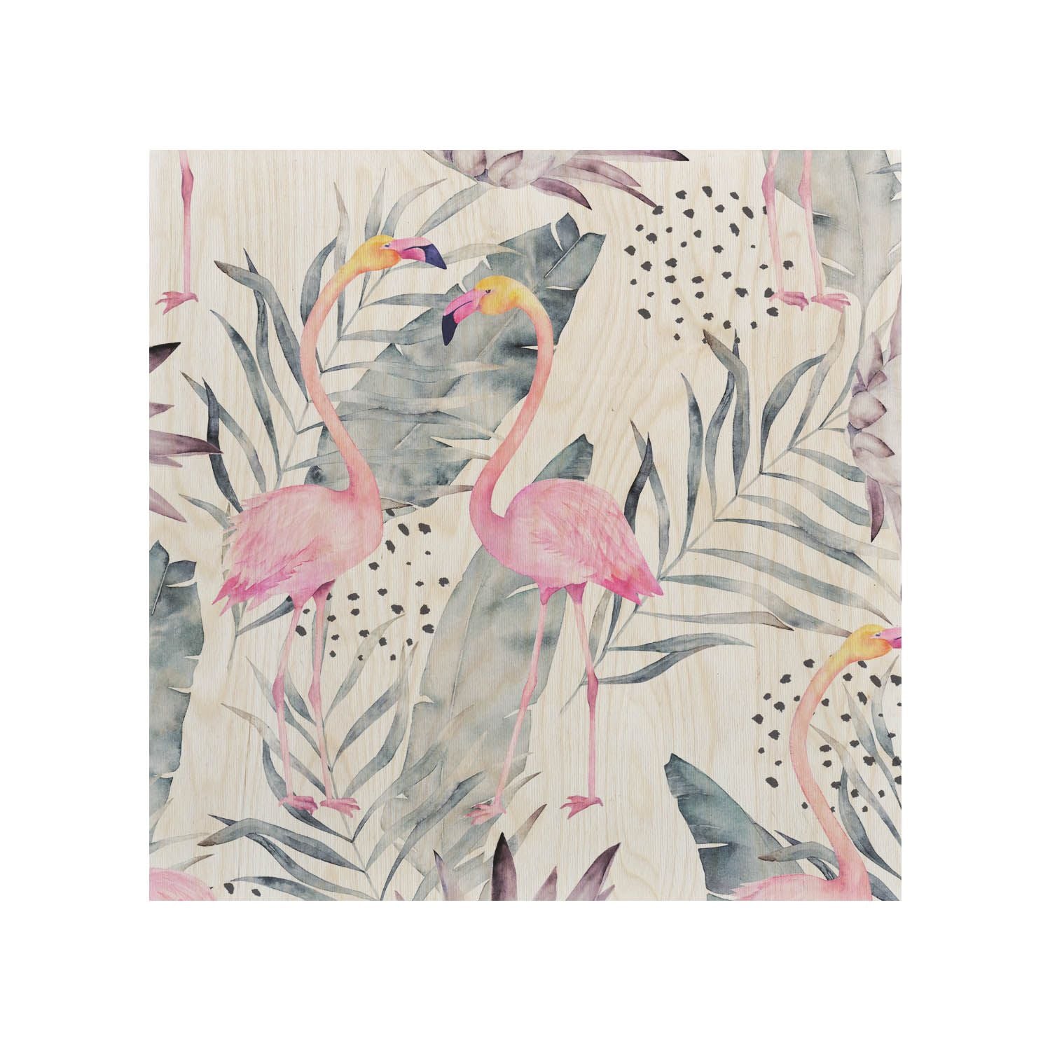 Holztisch Tropical Flamingo