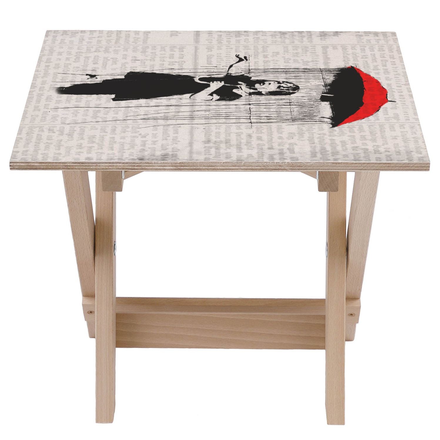 Holztisch Umbrella Girl-50x50 CM