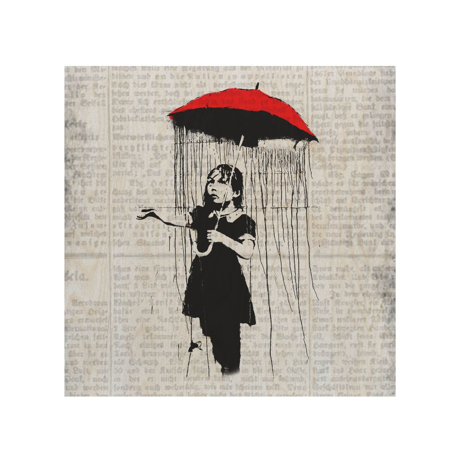 Holztisch Umbrella Girl-50x50 CM