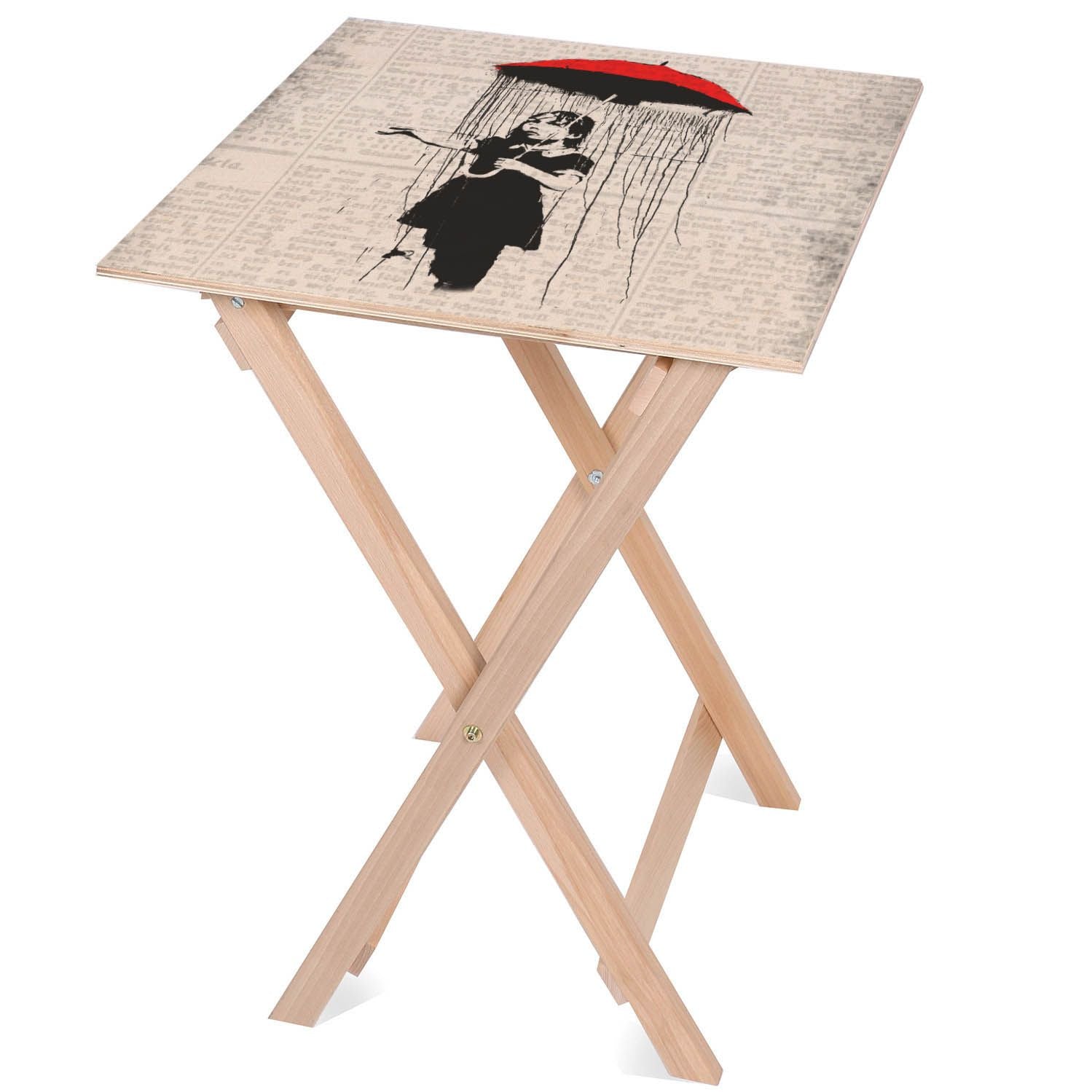 Holztisch Umbrella Girl-50x50 CM
