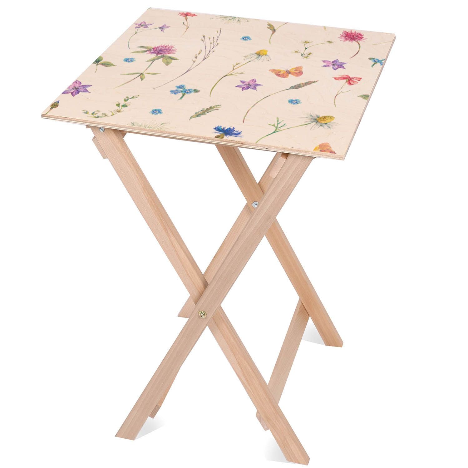 Holztisch Watercolor Wild Flowers-50x50 CM