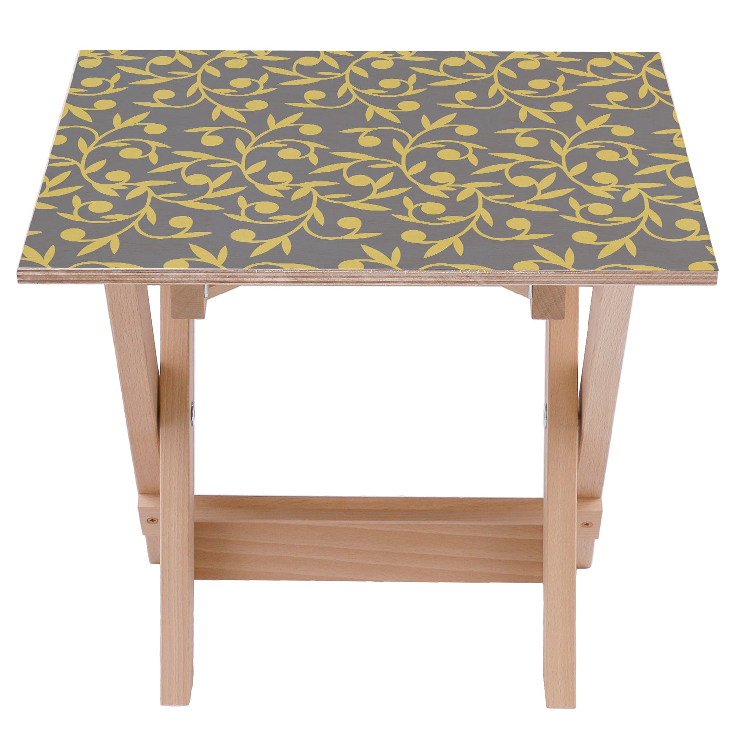Holztisch Green Swirls-50x50 CM