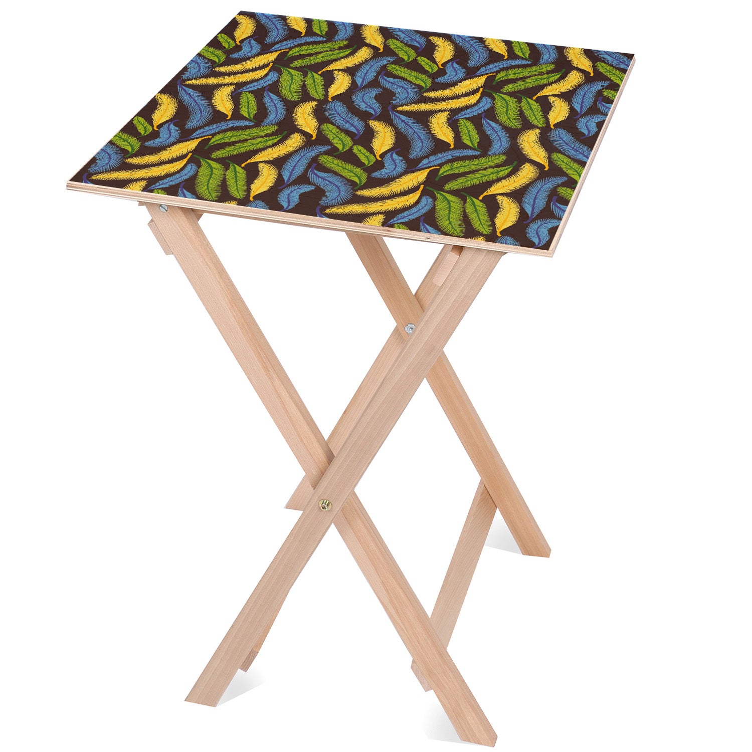 Holztisch Yellow-Green-Blue